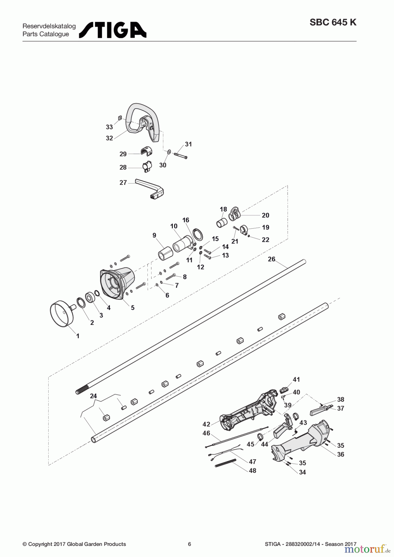  Stiga Motorsensen, Trimmer Benzin 2017 SBC 645 K 288320002/14 - Season 2017 Transmission