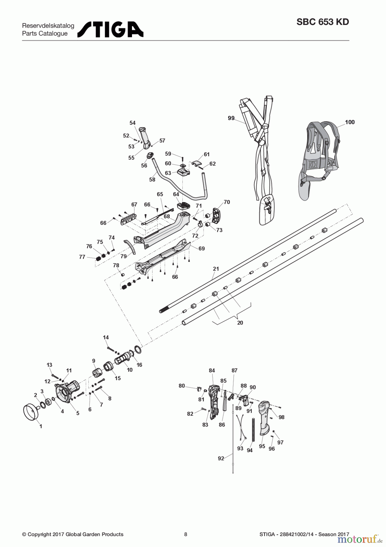  Stiga Motorsensen, Trimmer Baujahr 2017 Benzin 2017 SBC 653 KD 288421002/14 - Season 2017 Transmission