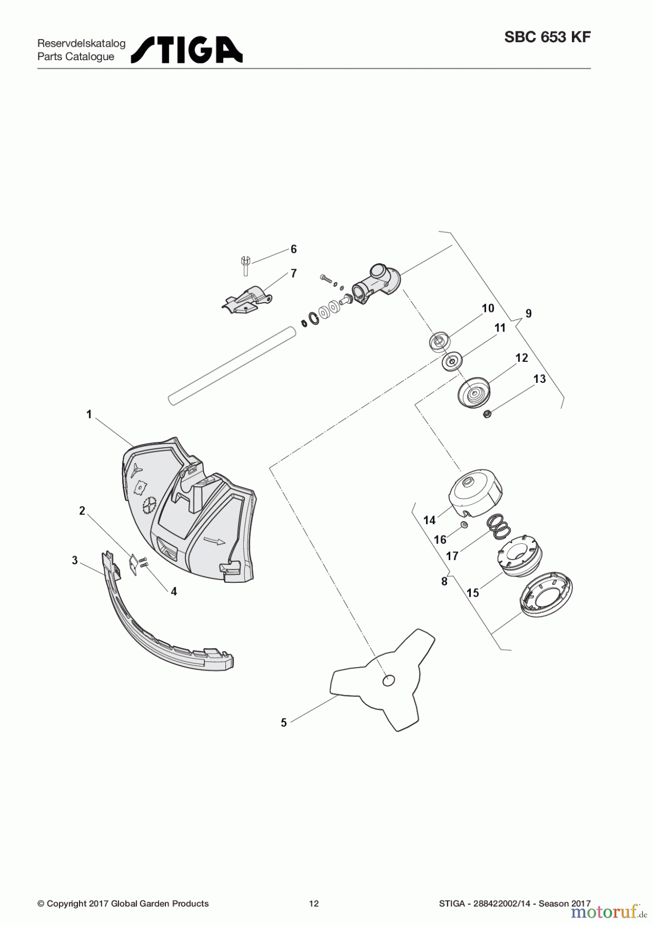  Stiga Motorsensen, Trimmer Baujahr 2017 Benzin 2017 SBC 653 KF 288422002/14 - Season 2017 Gear case