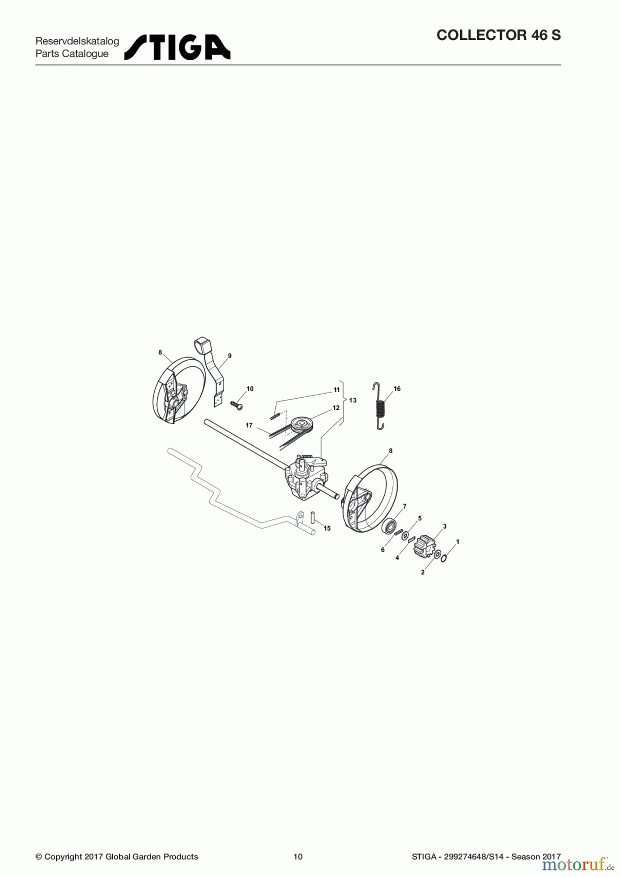  Stiga Rasenmäher Benzin Mit Antrieb 2017 COLLECTOR 46 S 299274648/S14 - Season 2017 Transmission