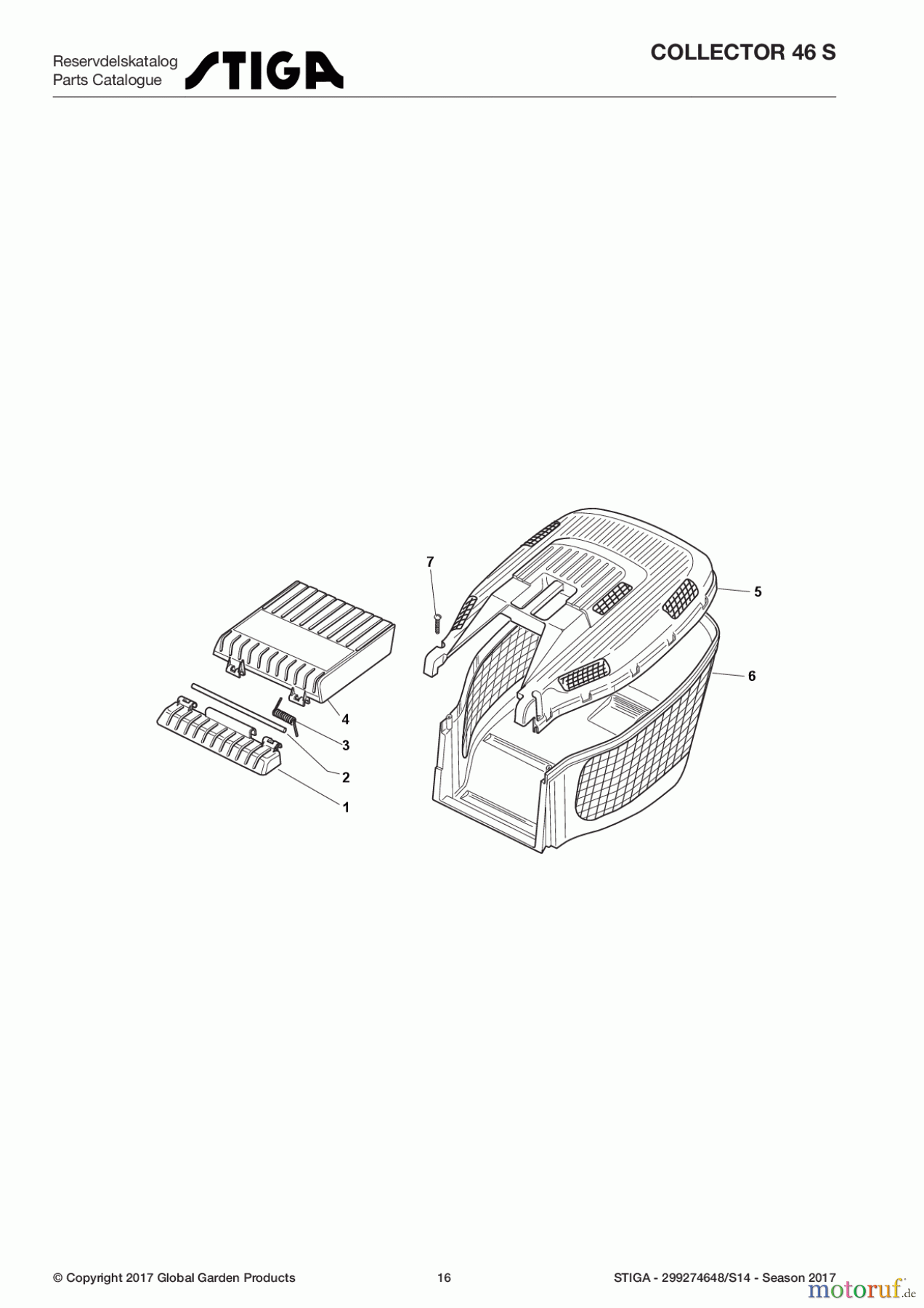  Stiga Rasenmäher Baujahr 2017 Benzin Mit Antrieb 2017 COLLECTOR 46 S 299274648/S14 - Season 2017 Grass-Catcher