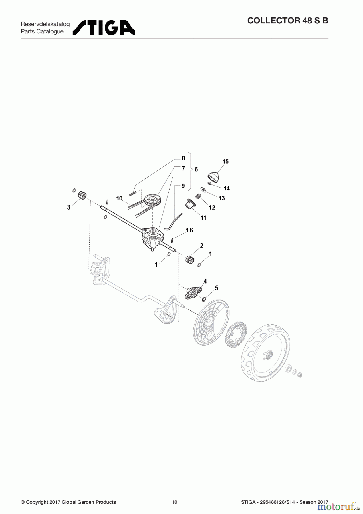  Stiga Rasenmäher Benzin Mit Antrieb 2017 COLLECTOR 48 S B 295486128/S14 - Season 2017 Transmission