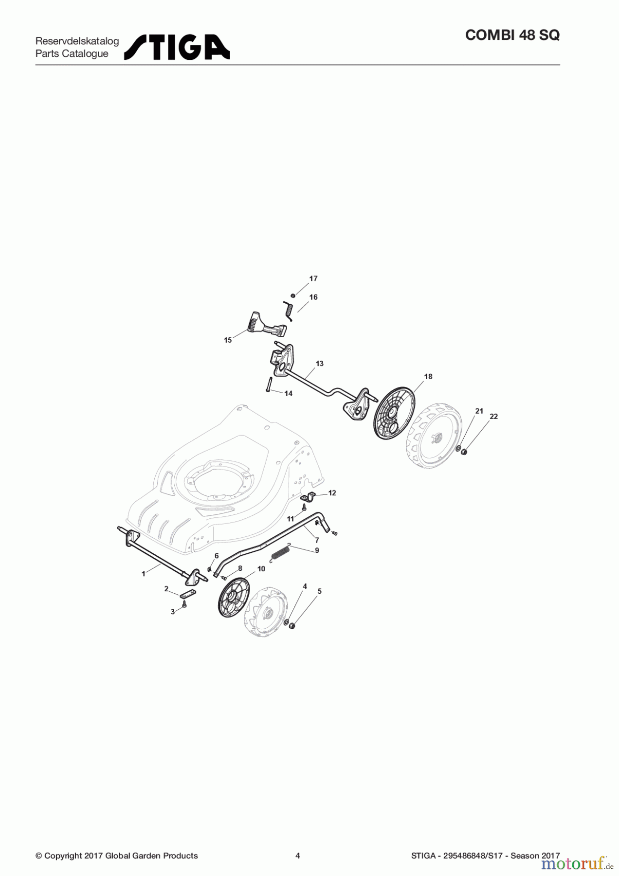  Stiga Rasenmäher Benzin Mit Antrieb 2017 Combi 48 SQ 295486848/S17 - Season 2017 Height Adjusting