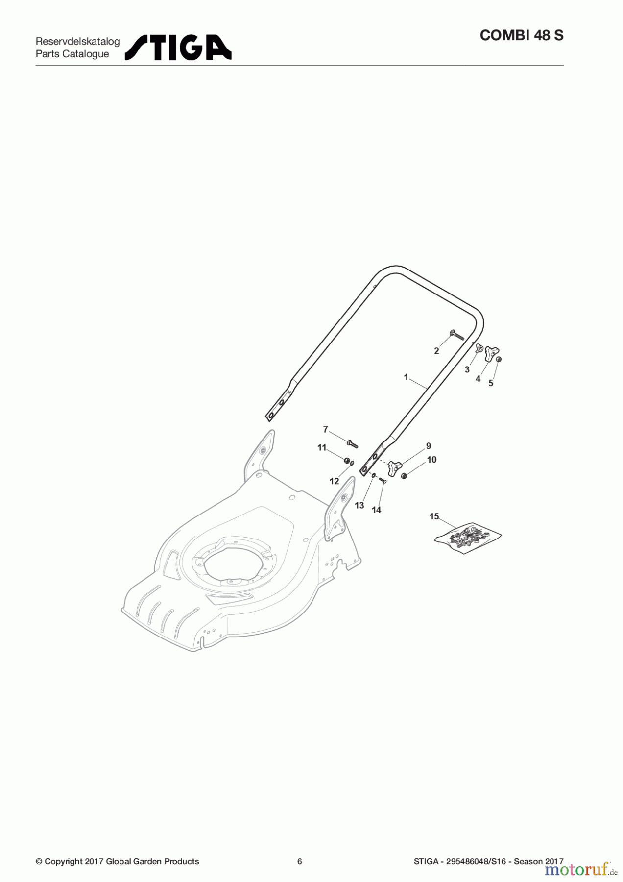  Stiga Rasenmäher Benzin Mit Antrieb 2017 COMBI 48 S 295486048/S16 - Season 2017 Handle, Lower Part