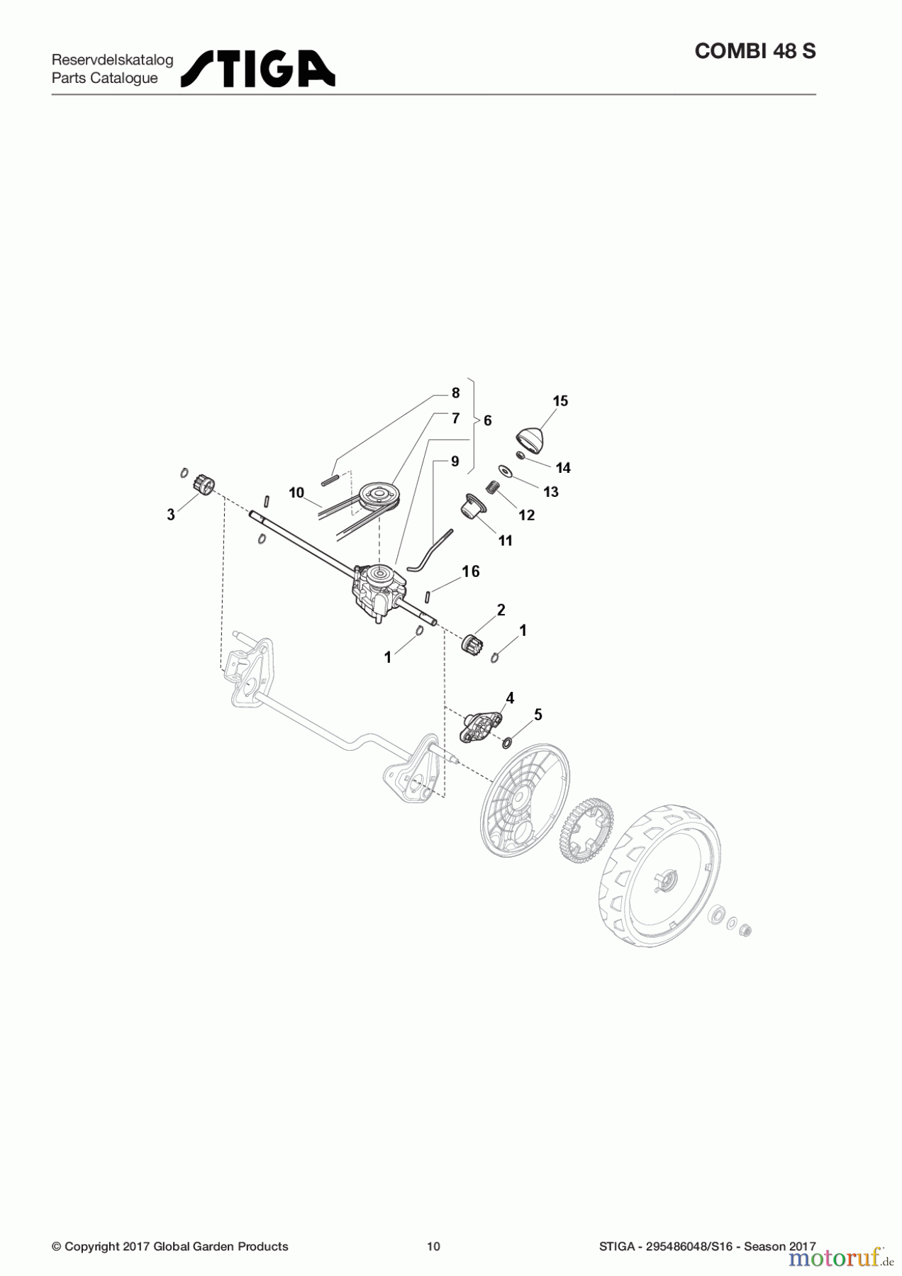  Stiga Rasenmäher Benzin Mit Antrieb 2017 COMBI 48 S 295486048/S16 - Season 2017 Transmission