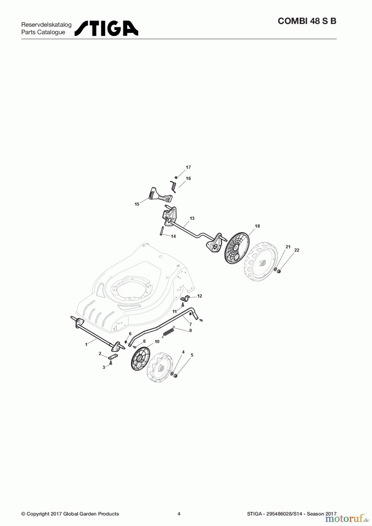  Stiga Rasenmäher Benzin Mit Antrieb 2017 COMBI 48 S B 295486028/S14 - Season 2017 Height Adjusting