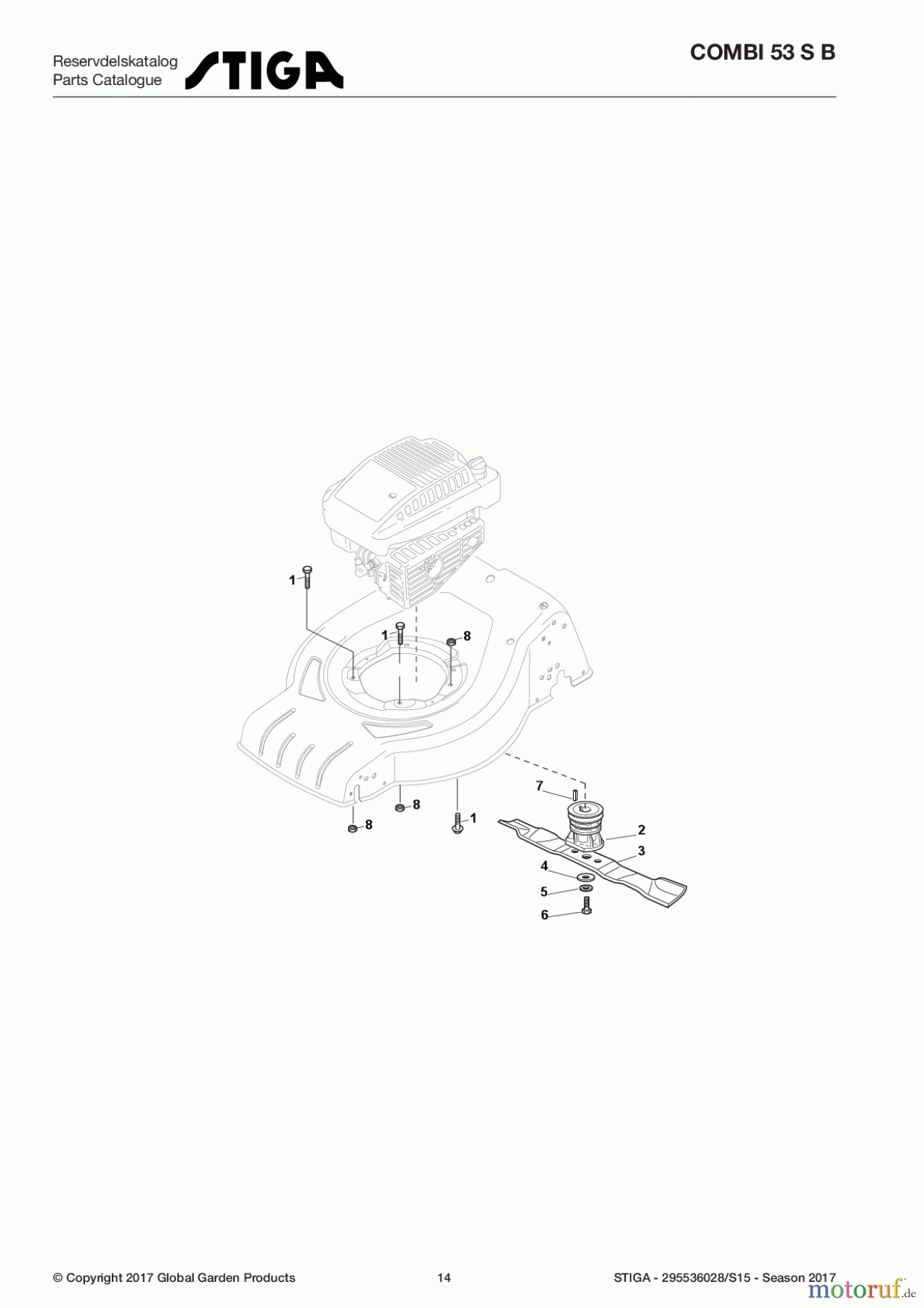  Stiga Rasenmäher Baujahr 2017 Benzin Mit Antrieb 2017 COMBI 53 S B 295536028/S15 - Season 2017 Blade