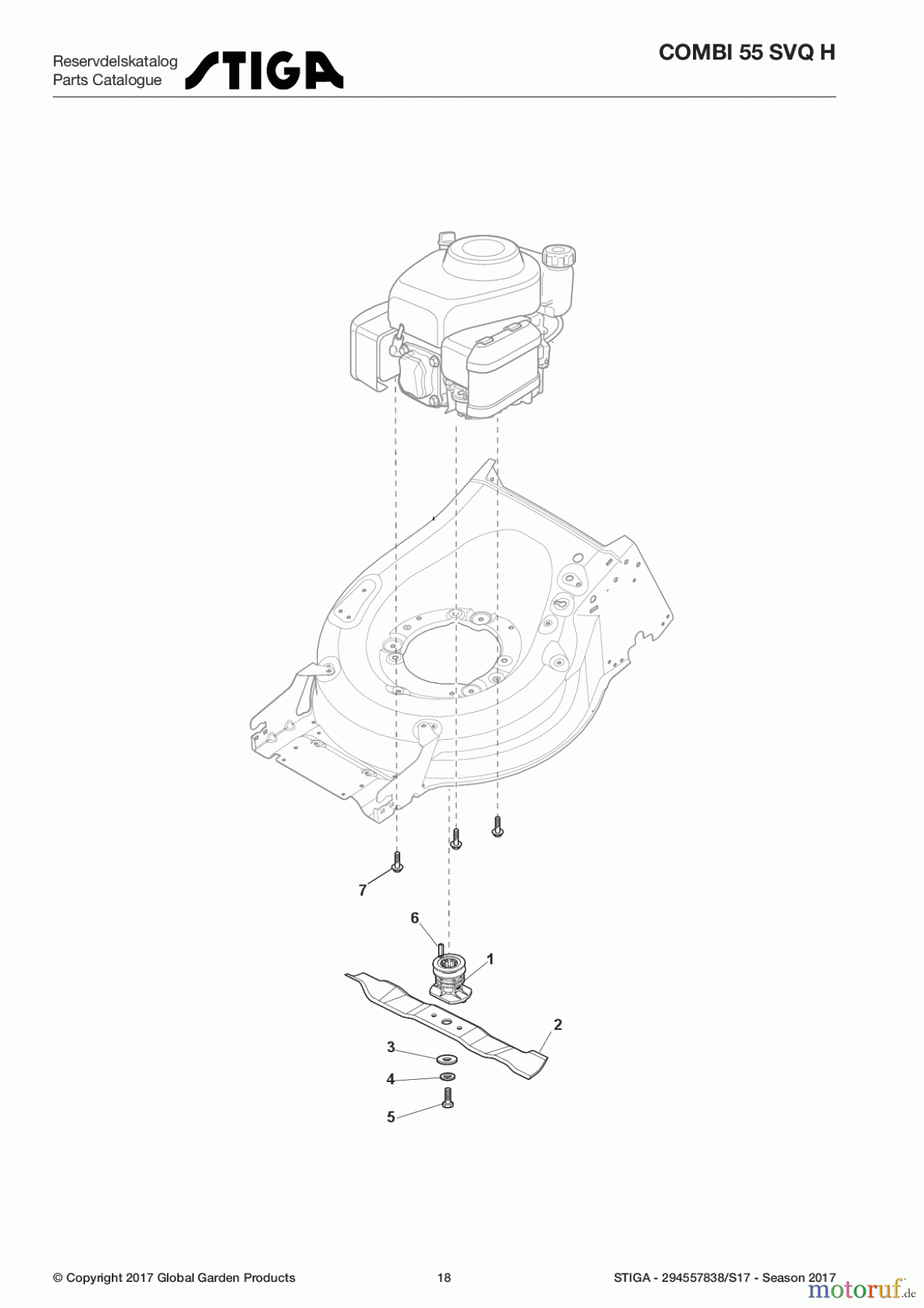 Stiga Rasenmäher Baujahr 2017 Benzin Mit Antrieb 2017 COMBI 55 SVQ H 294557838/S17 - Season 2017 Blade