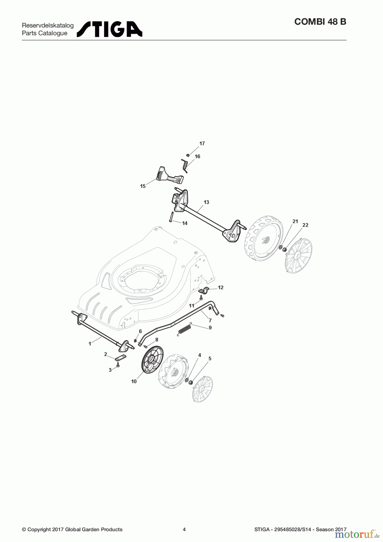  Stiga Rasenmäher Benzin Ohne Antrieb 2017 COMBI 48 B 295485028/S14 - Season 2017 Height Adjusting