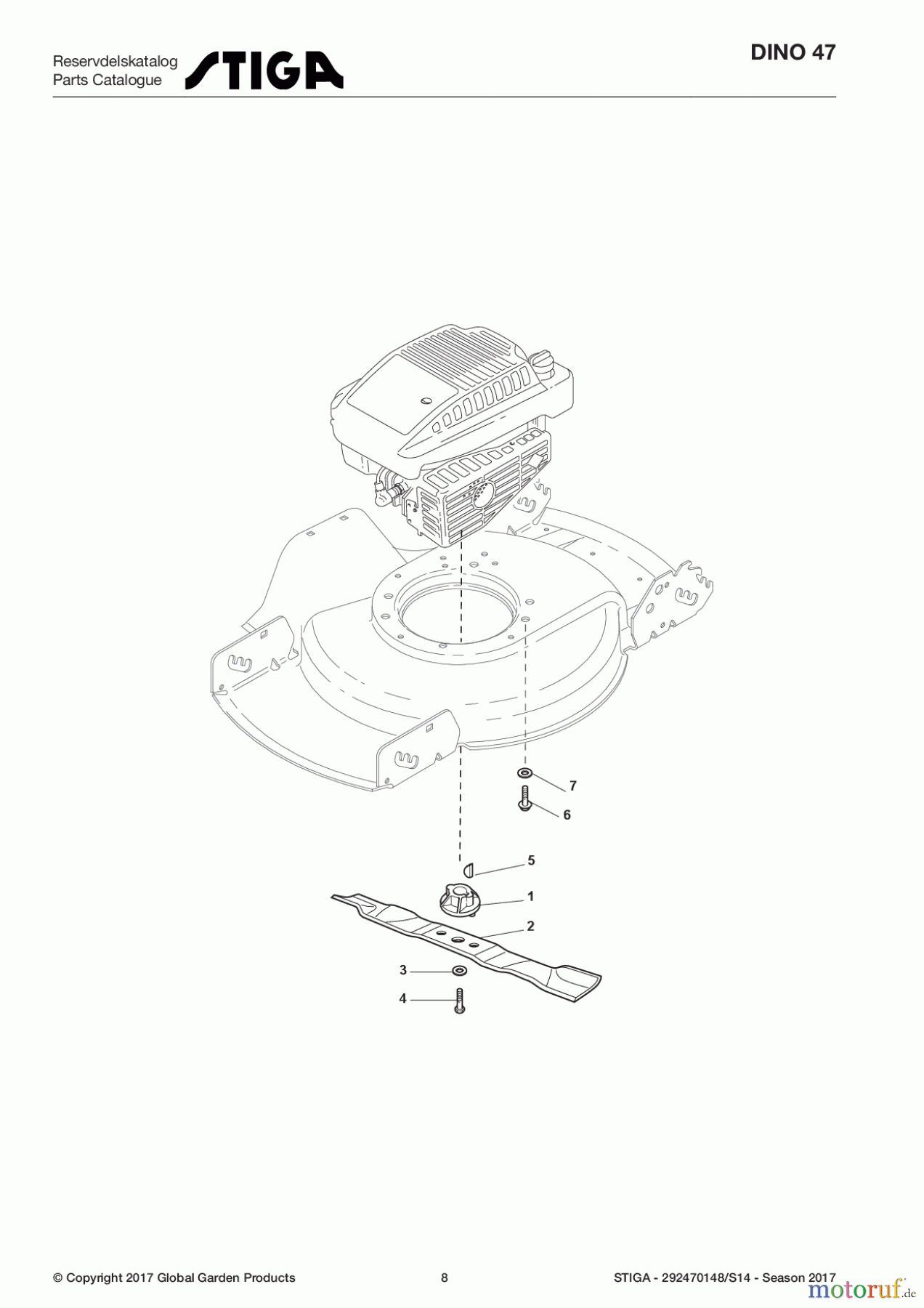  Stiga Rasenmäher Baujahr 2017 Benzin Ohne Antrieb 2017 DINO 47 292470148/S14 - Season 2017 Blade