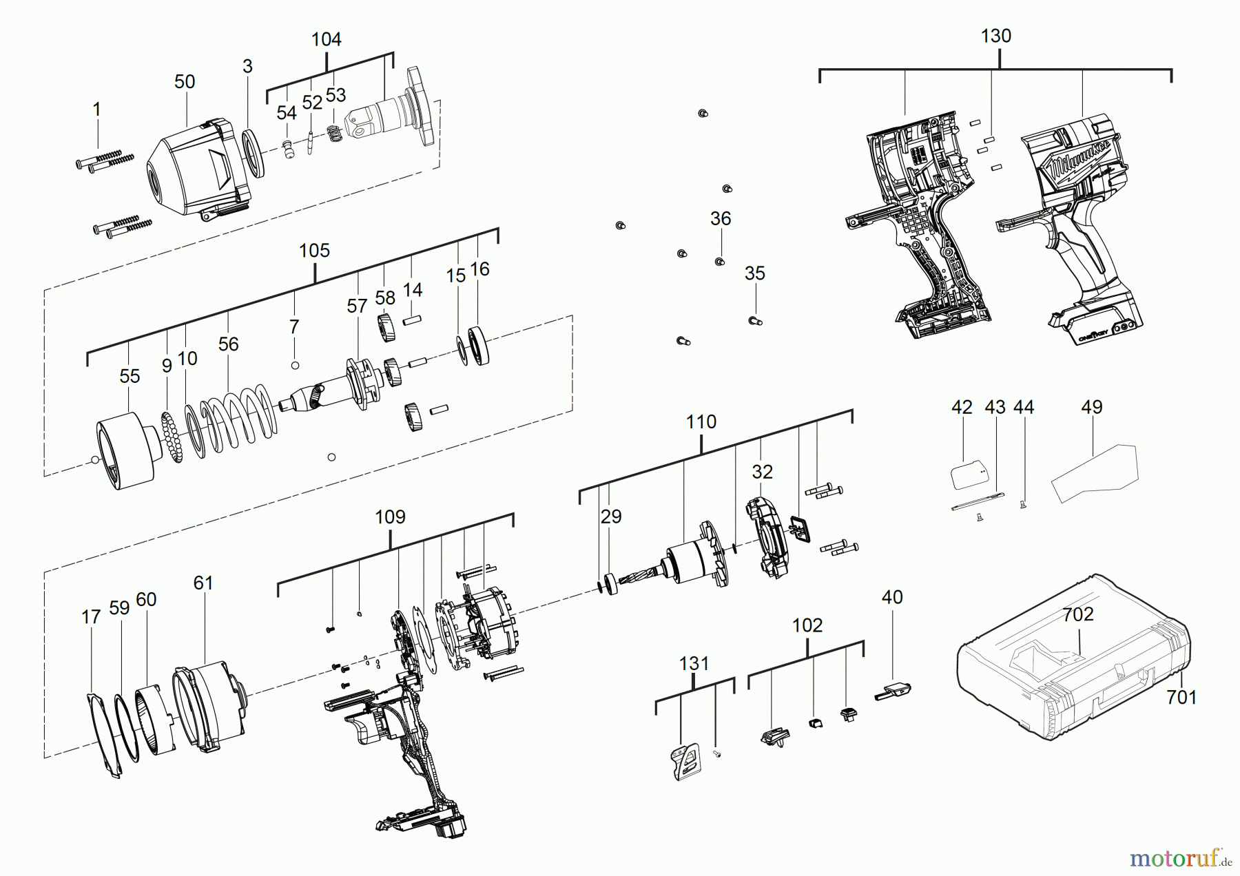  Milwaukee Akku-Geräte Befestigen Schlagschrauber M18 ONEFHIWP12 ½″-AKKU-SCHLAGSCHRAUBER