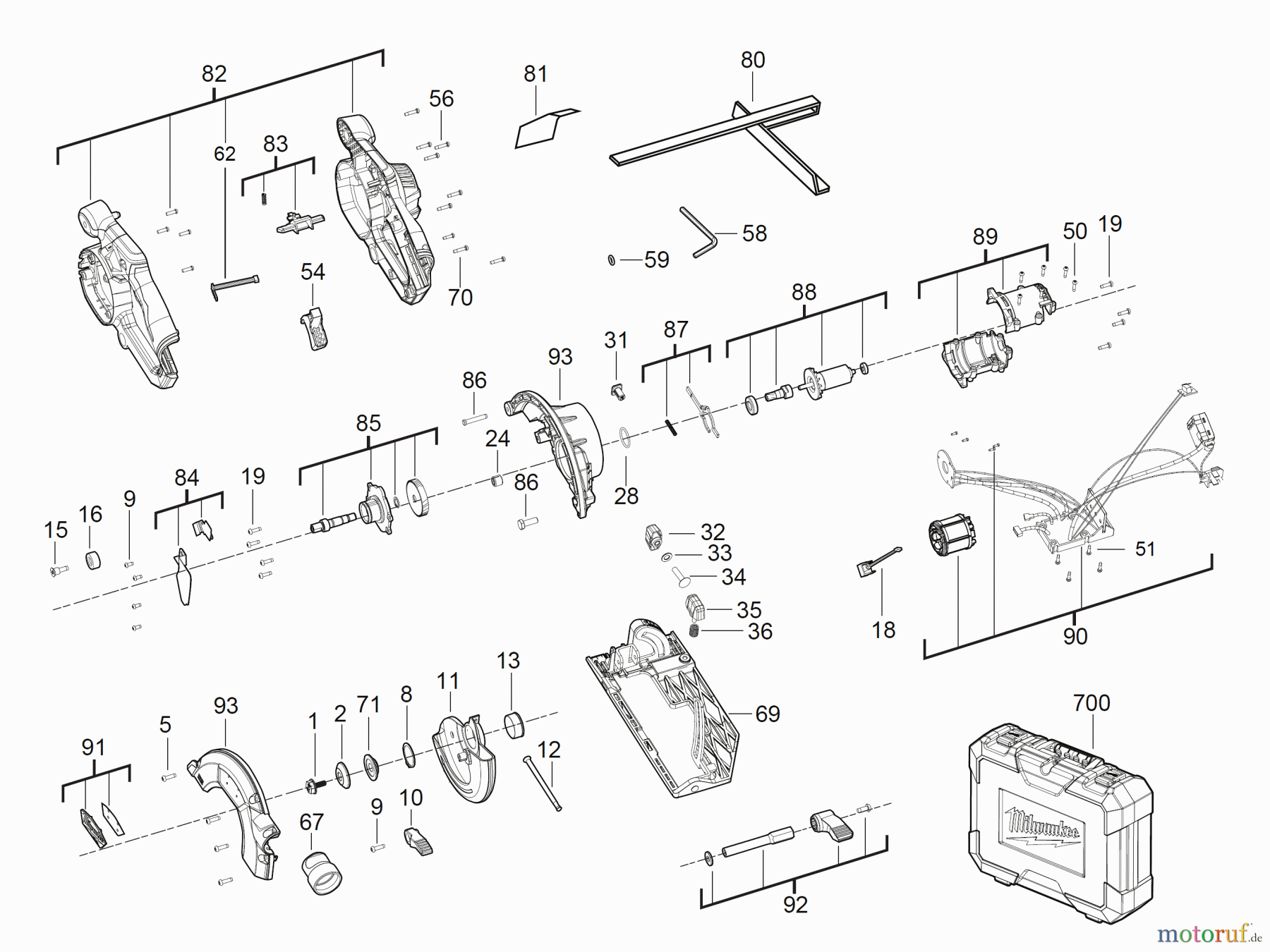  Milwaukee Akku-Geräte Sägen und Trennen KREISSÄGEN M12 CCS44 AKKU-HANDKREISSÄGE Seite 1