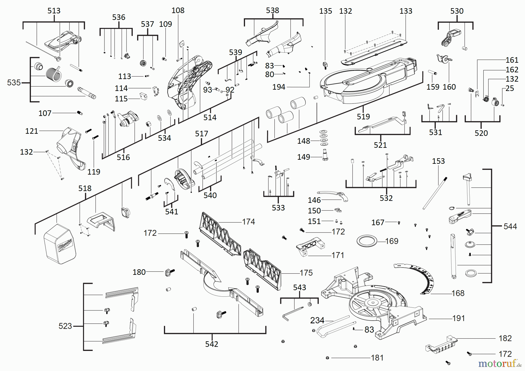  Milwaukee Akku-Geräte Sägen und Trennen Kapp- und Gehrungssägen + Arbeitstische M18 FMS254 Seite 2