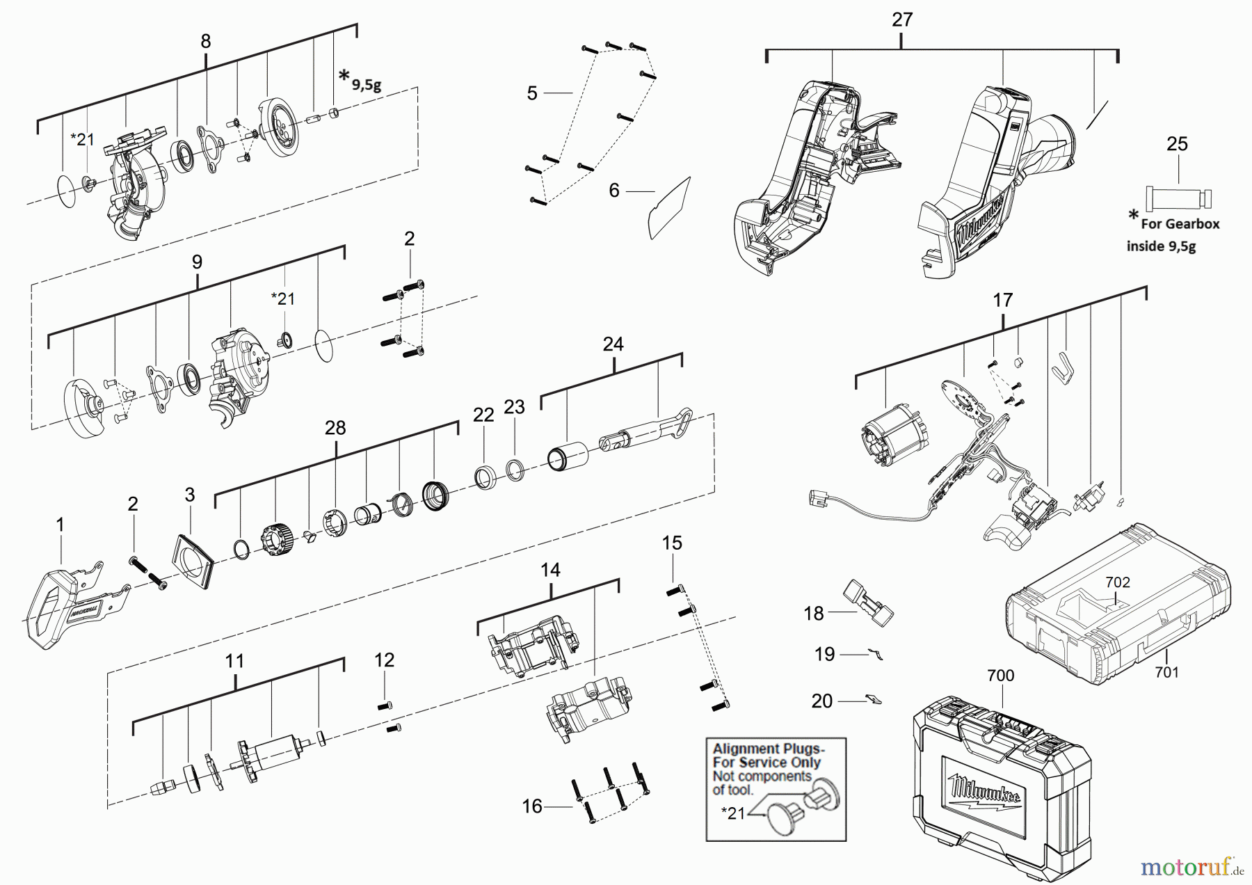  Milwaukee Akku-Geräte Sägen und Trennen SÄBELSÄGEN M12 CHZ AKKU-SÄBELSÄGE Seite 1