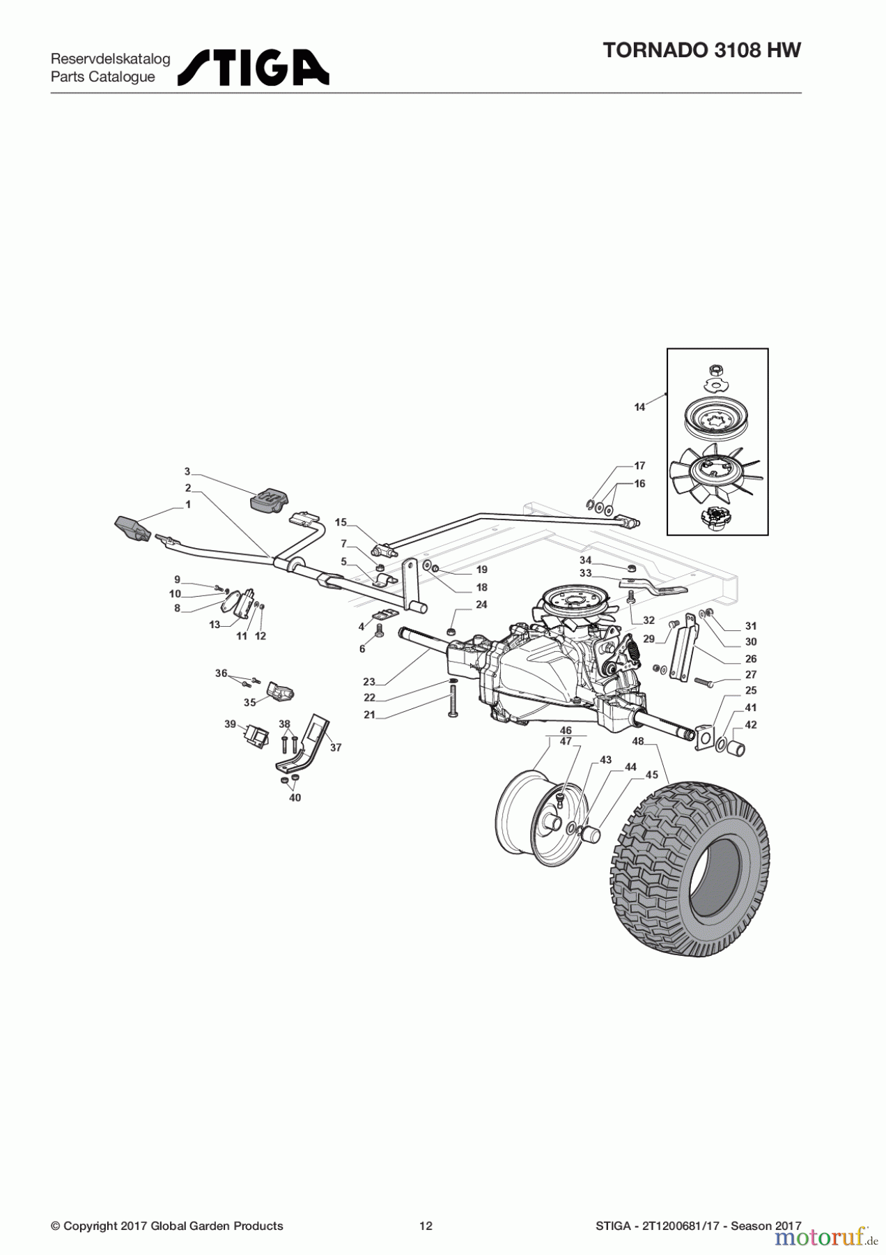  Stiga Aufsitzmäher Baujahr 2017 TORNADO 3108 HW 2T1200681/17 - Season 2017 Body