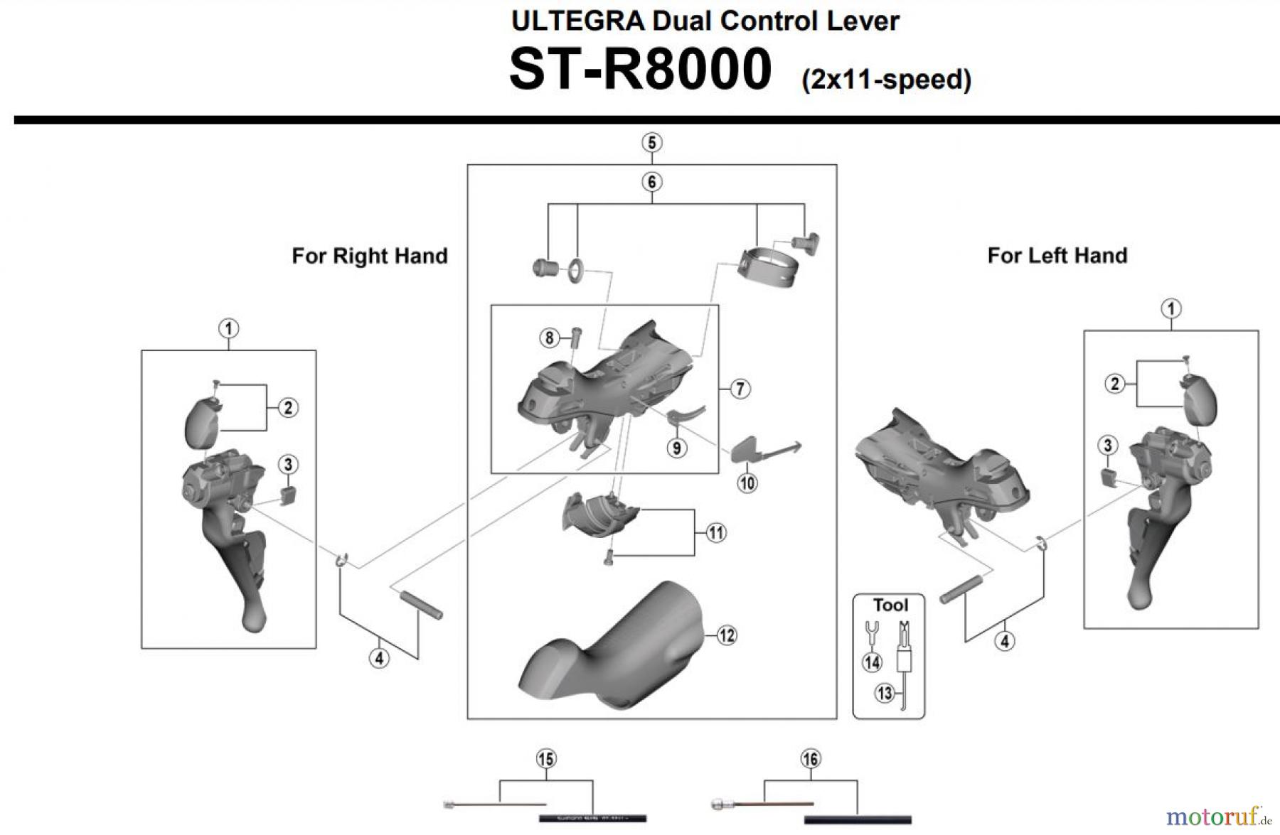  Shimano ST Rapidfire- Schaltbremshebel ST-R8000-4244  ULTEGRA Dual Control Lever