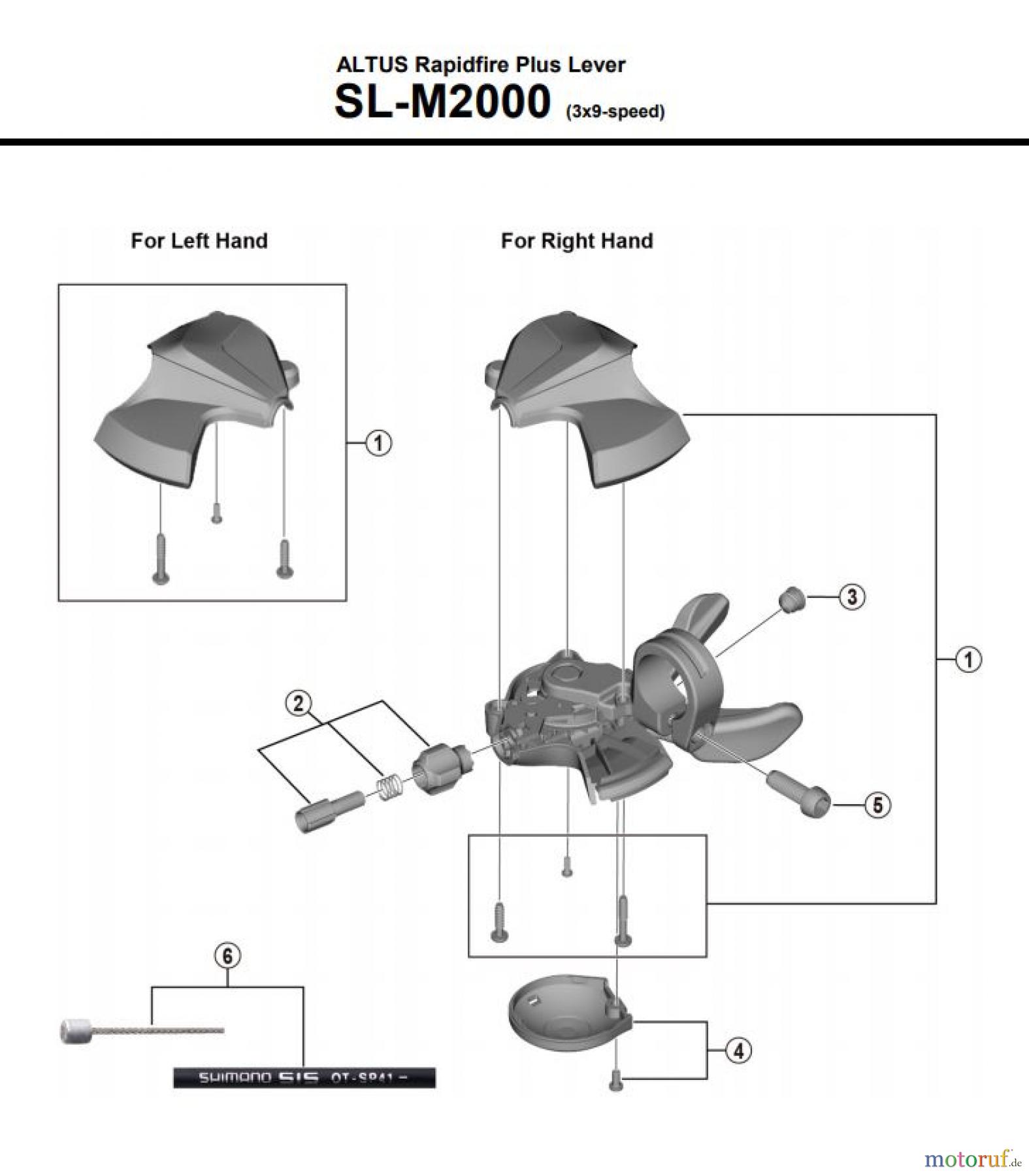  Shimano SL Shift Lever - Schalthebel SL-M2000  ALTUS Rapidfire Plus Lever