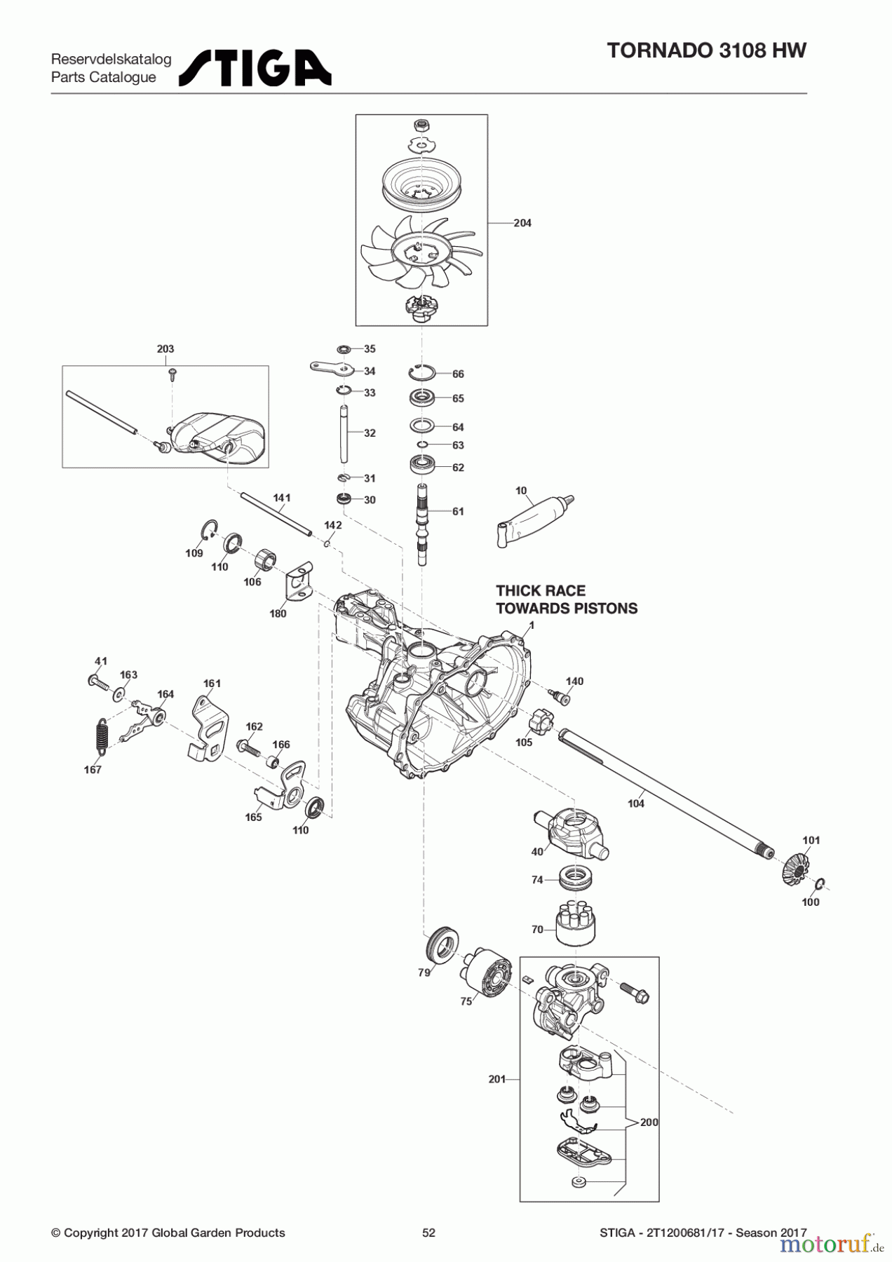  Stiga Aufsitzmäher Baujahr 2017 TORNADO 3108 HW 2T1200681/17 - Season 2017 Transmission