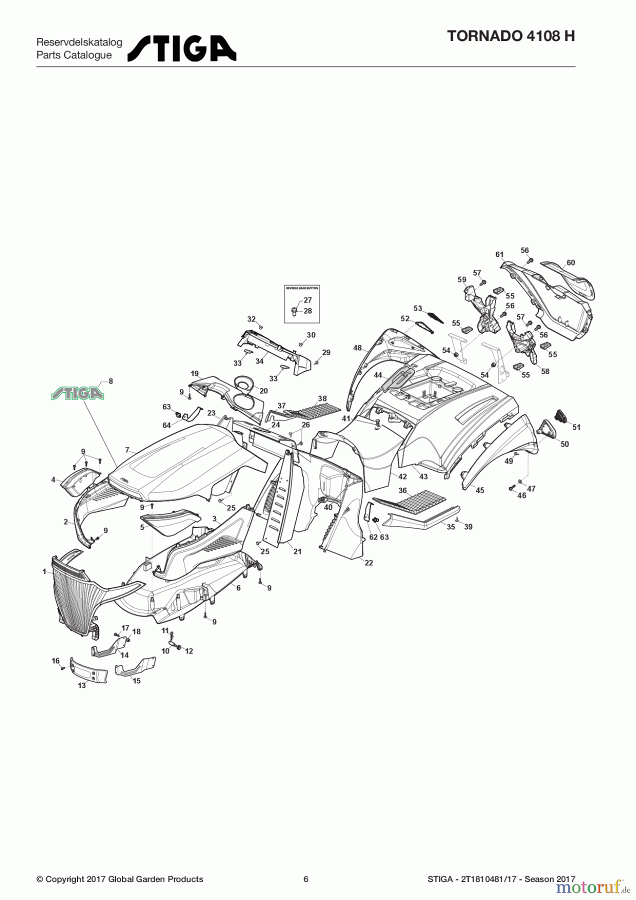  Stiga Aufsitzmäher Baujahr 2017 TORNADO 4108 H 2T1810481/17 - Season 2017 Body