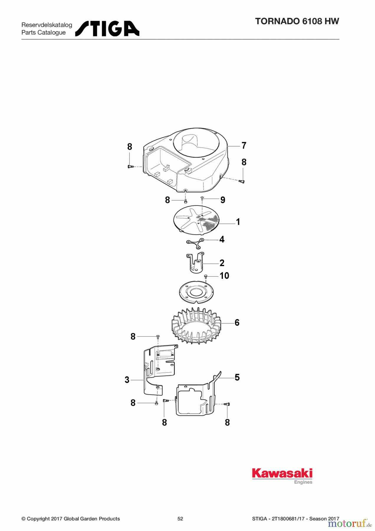  Stiga Aufsitzmäher Baujahr 2017 TORNADO 6108 HW 2T1800681/17 - Season 2017 Cooling-Equipment