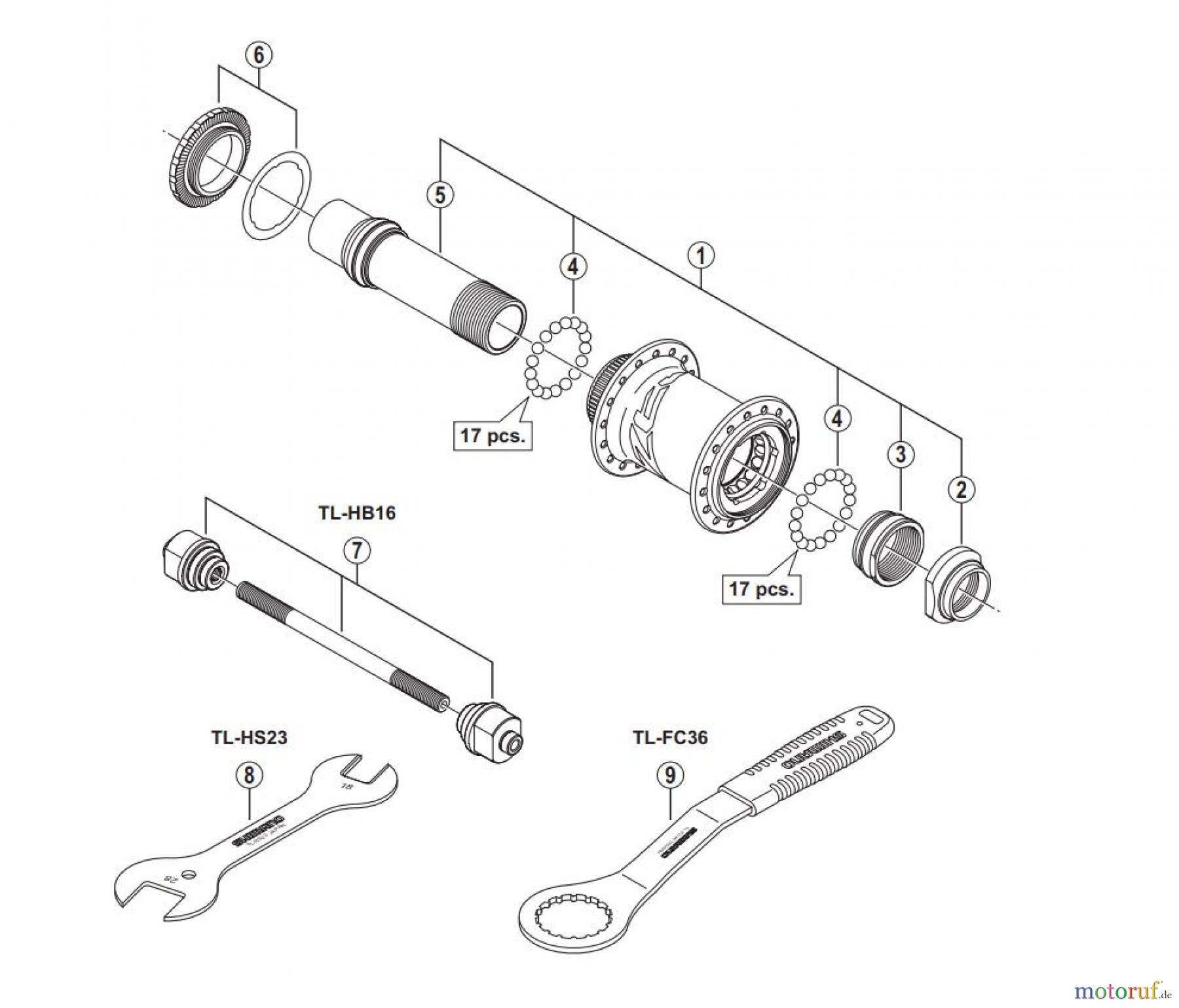  Shimano HB Hub - Vordere Nabe HB-M640 ZEE Front Hub