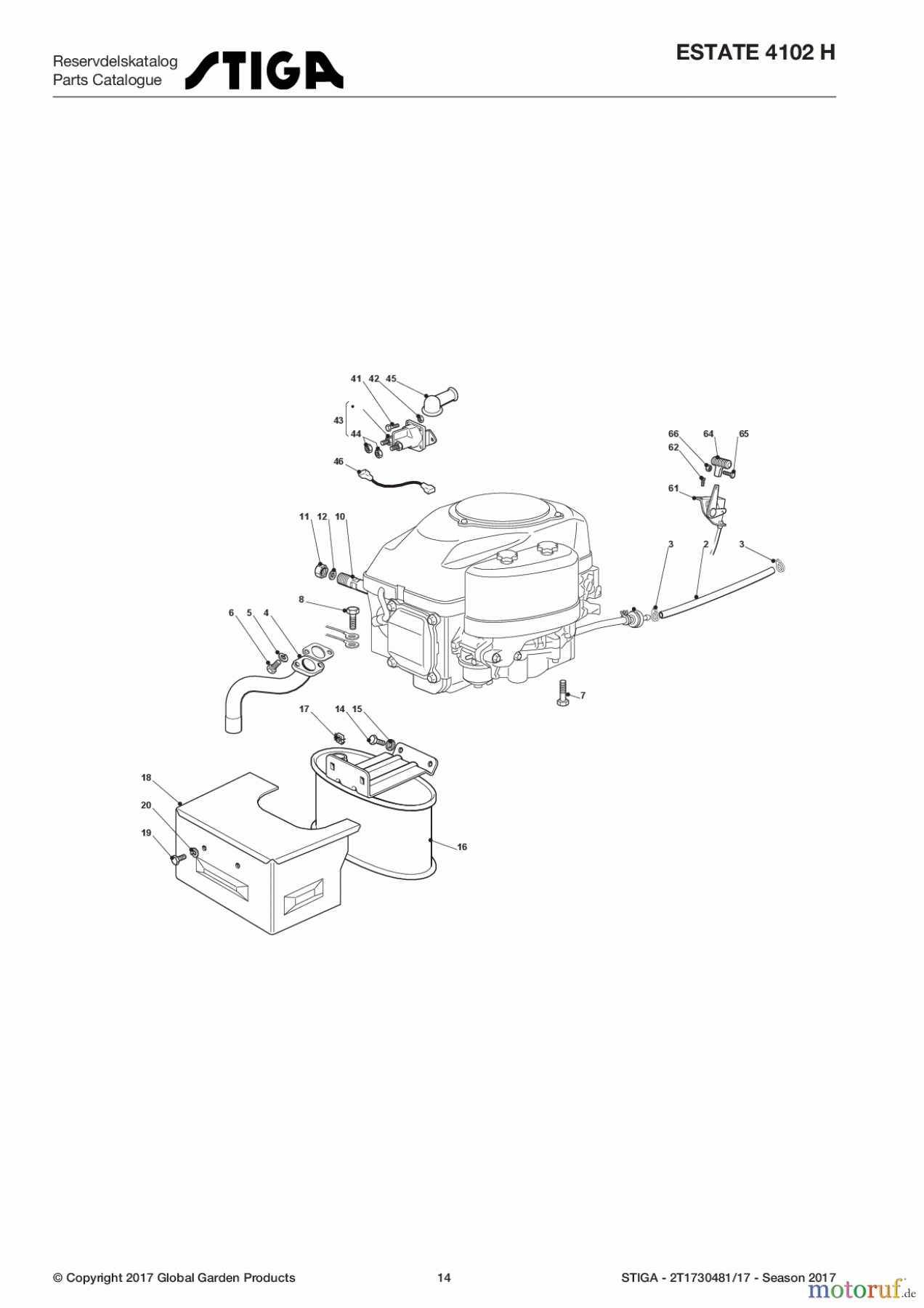  Stiga Aufsitzmäher Baujahr 2017 ESTATE 4102 H 2T1730481/17 - Season 2017 Engine - GGP