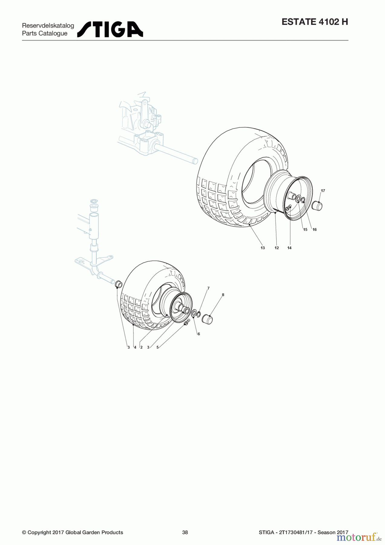  Stiga Aufsitzmäher Baujahr 2017 ESTATE 4102 H 2T1730481/17 - Season 2017 Wheels