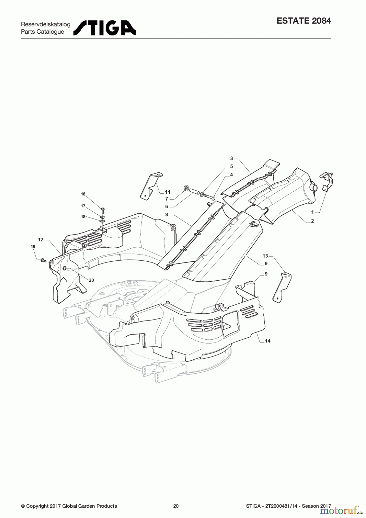  Stiga Aufsitzmäher Baujahr 2017 ESTATE 2084 2T2000481/14 - Season 2017 Belt Protections