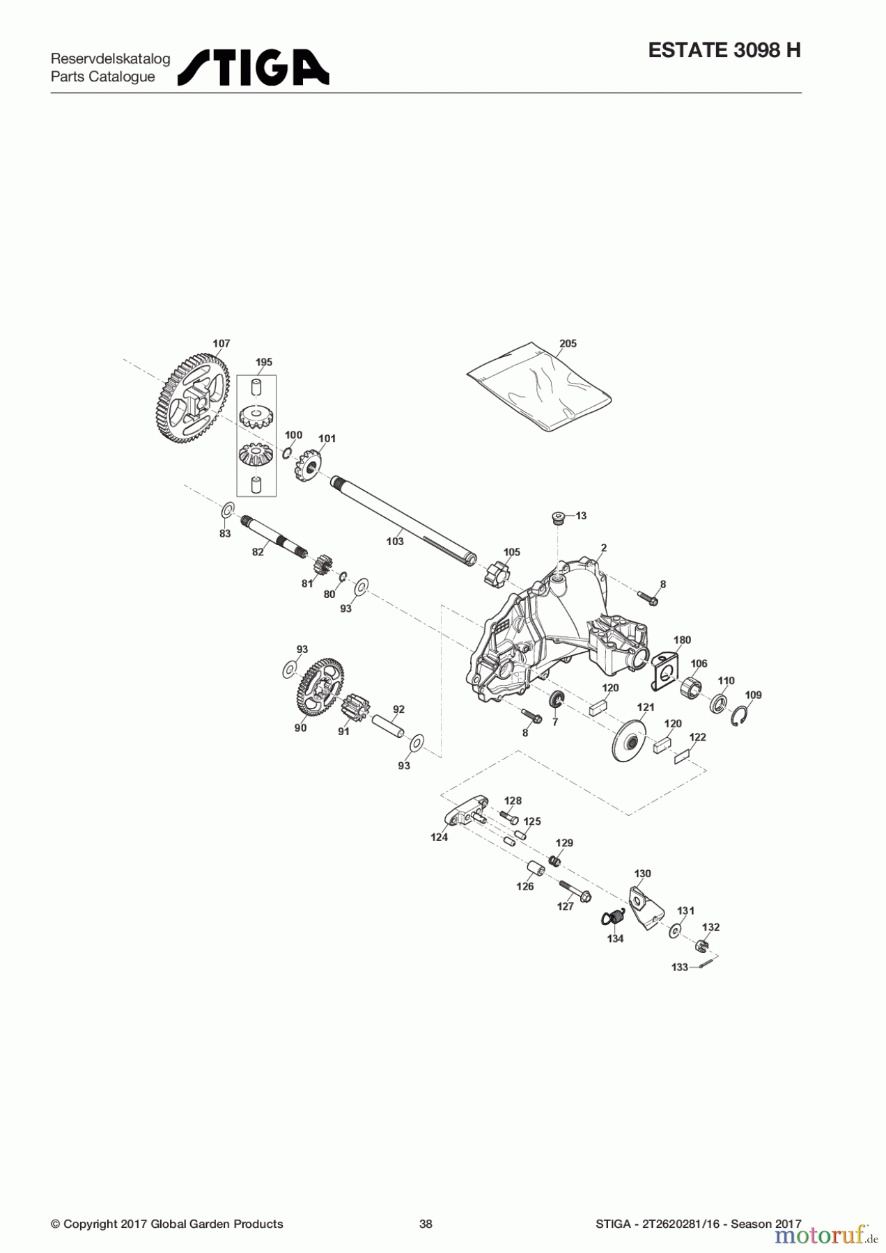  Stiga Aufsitzmäher Baujahr 2017 ESTATE 3098 H 2T2620281/16 - Season 2017 Transmission