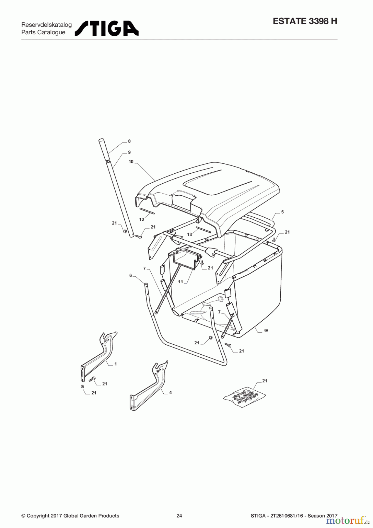  Stiga Aufsitzmäher Baujahr 2017 ESTATE 3398 H 2T2610681/16 - Season 2017 Grasscatcher