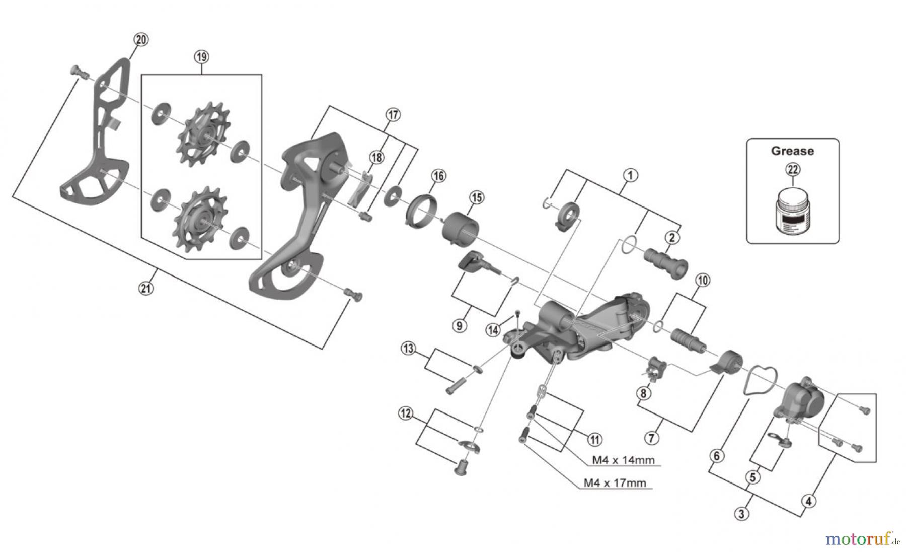  Shimano RD Rear Derailleur - Schaltwerk RD-M9100 (-4387C)  XTR Rear Derailleur