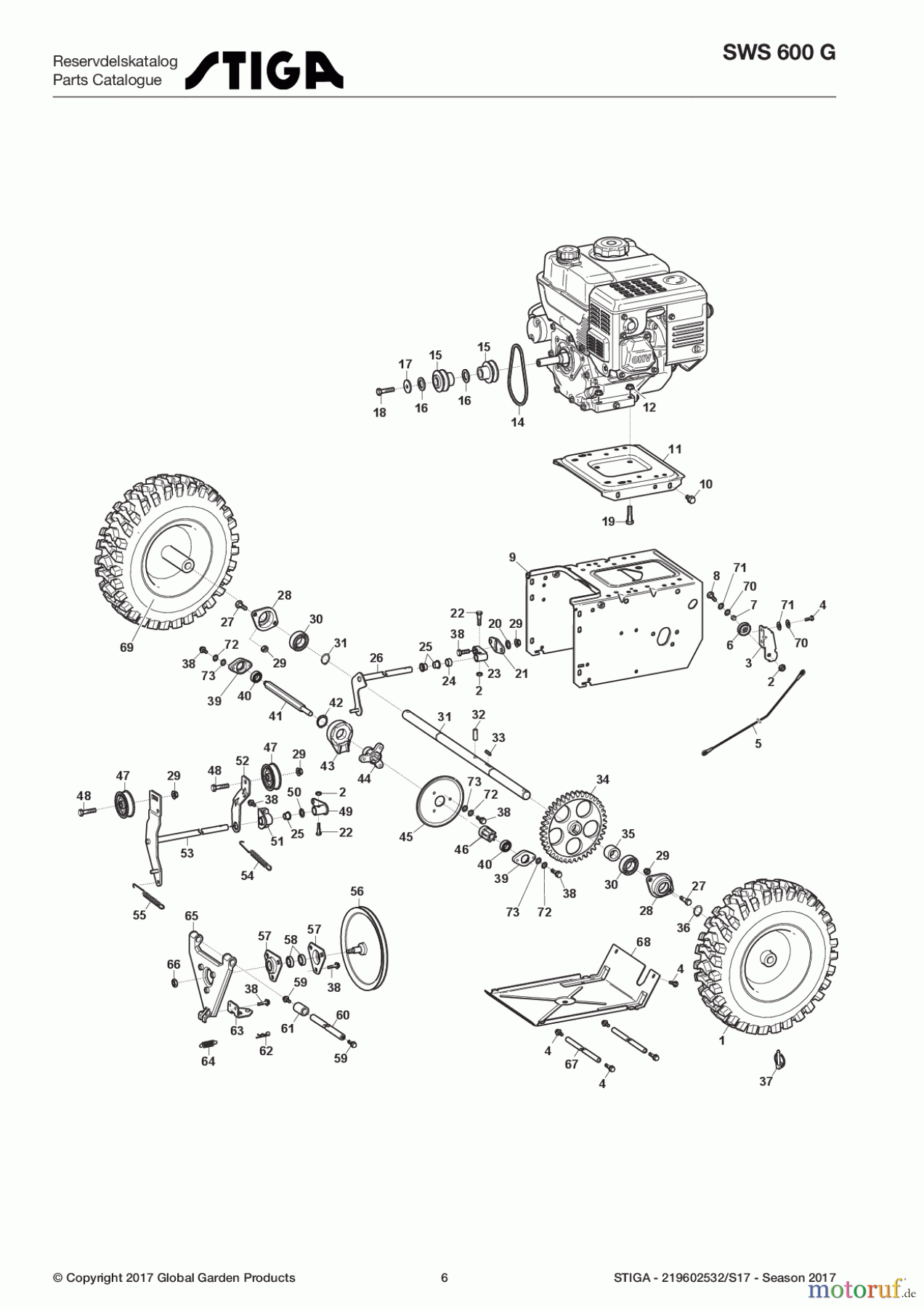  Stiga Kehrmaschinen Benzin 2017 SWS 600 G 219602532/S17 - Season 2017 Transmission