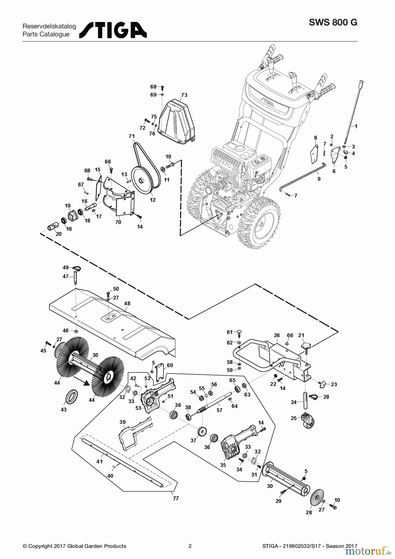  Stiga Schneefräsen Kehrmaschinen Benzin 2017 SWS 800 G 219802532/S17 - Season 2017 Body