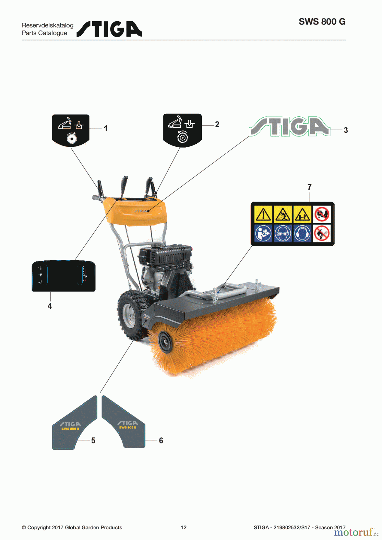  Stiga Schneefräsen Kehrmaschinen Benzin 2017 SWS 800 G 219802532/S17 - Season 2017 Labels