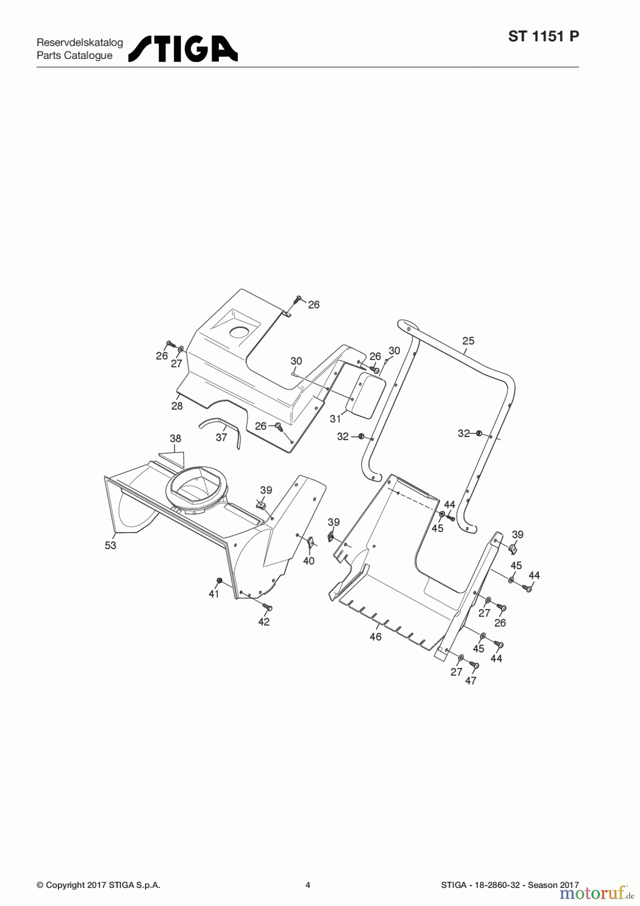  Stiga Schneefräsen Baujahr 2017 Schneefräsen Benzin 2017 ST 1151 P 18-2860-32 - Season 2017 Frame