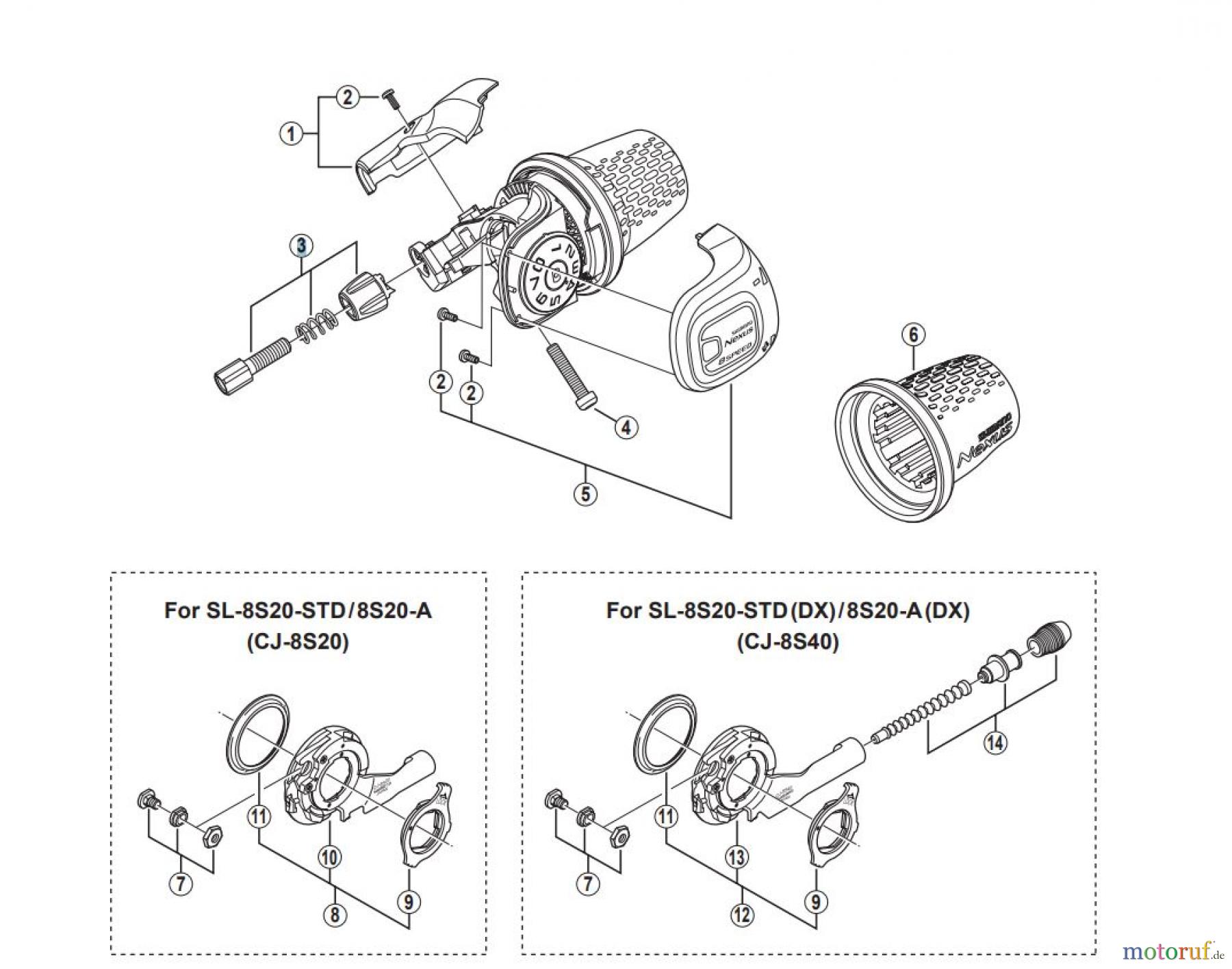  Shimano SL Shift Lever - Schalthebel SL-8S20-STD (-3279)