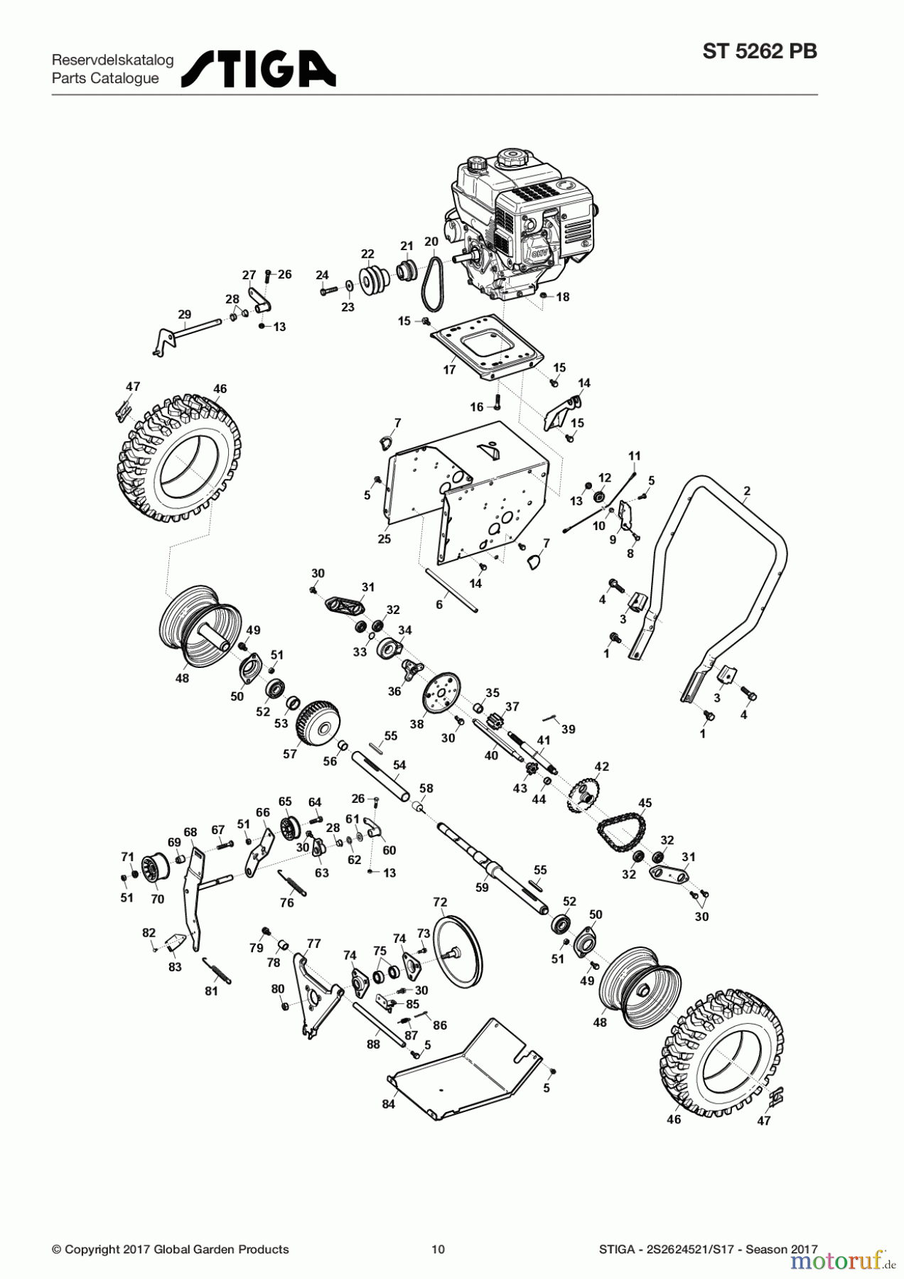  Stiga Schneefräsen Schneefräsen Benzin 2017 ST 5262 PB 2S2624521/S17 - Season 2017 Transmission