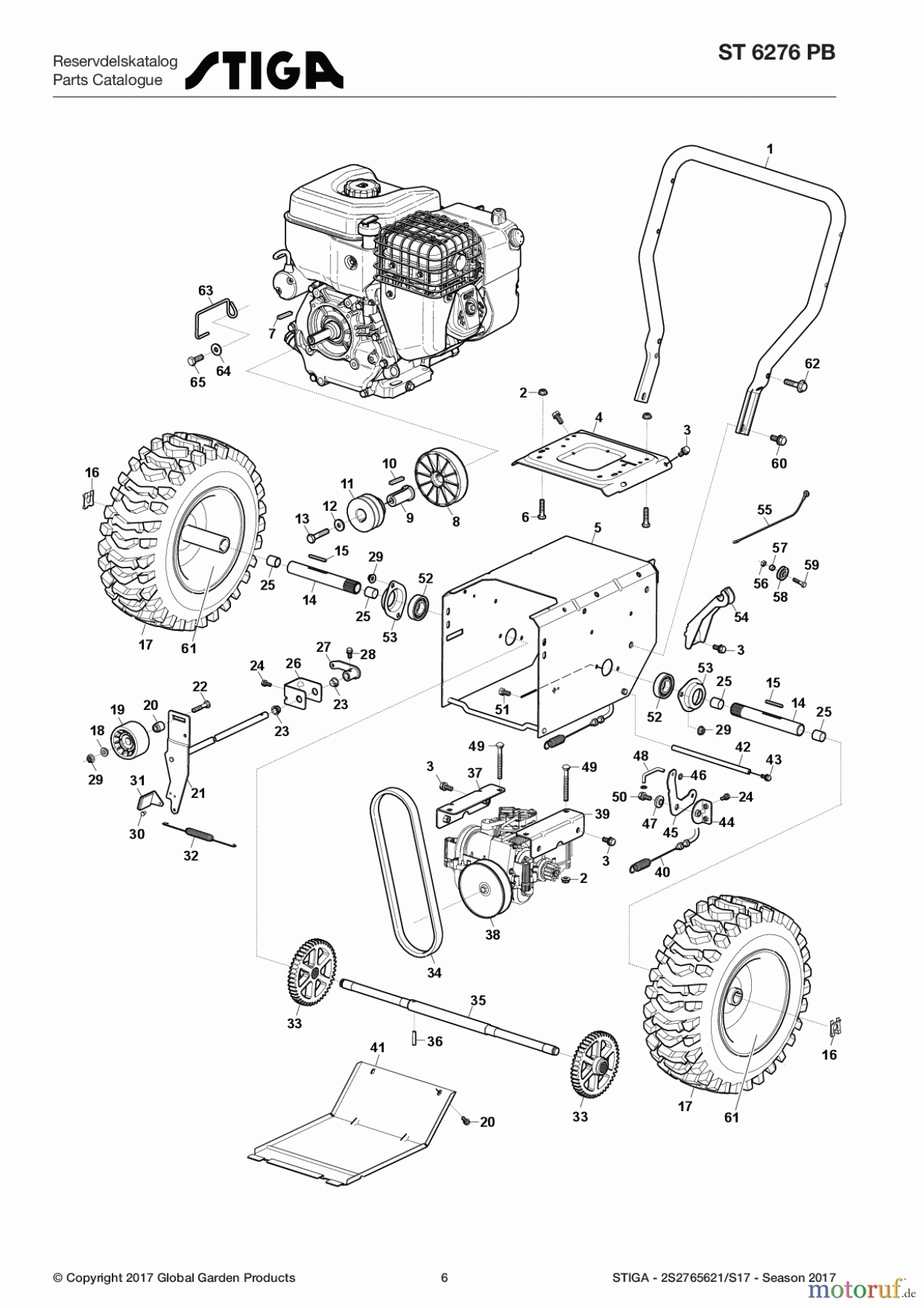  Stiga Schneefräsen Schneefräsen Benzin 2017 ST 6276 PB 2S2765621/S17 - Season 2017 Transmission