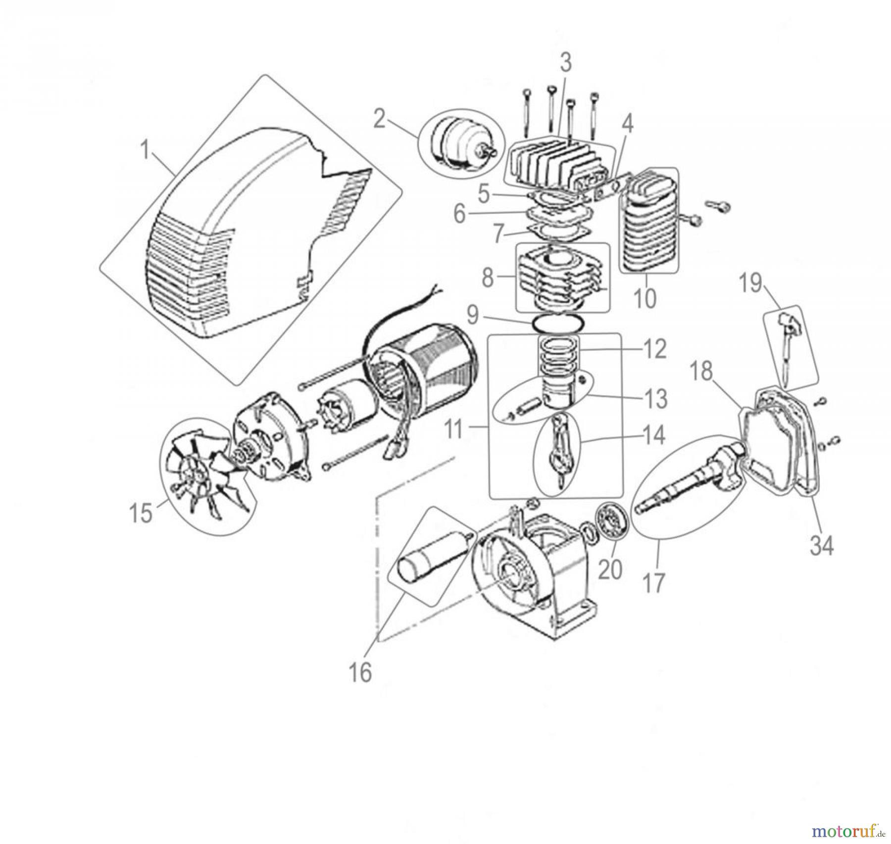  Güde Drucklufttechnik Kompressoren Ölgeschmiert bis 50l Kessel KOMPRESSOR 310/10/50 PRO - 75505 Ersatzteileversion  FSL75505-02 Seite 1