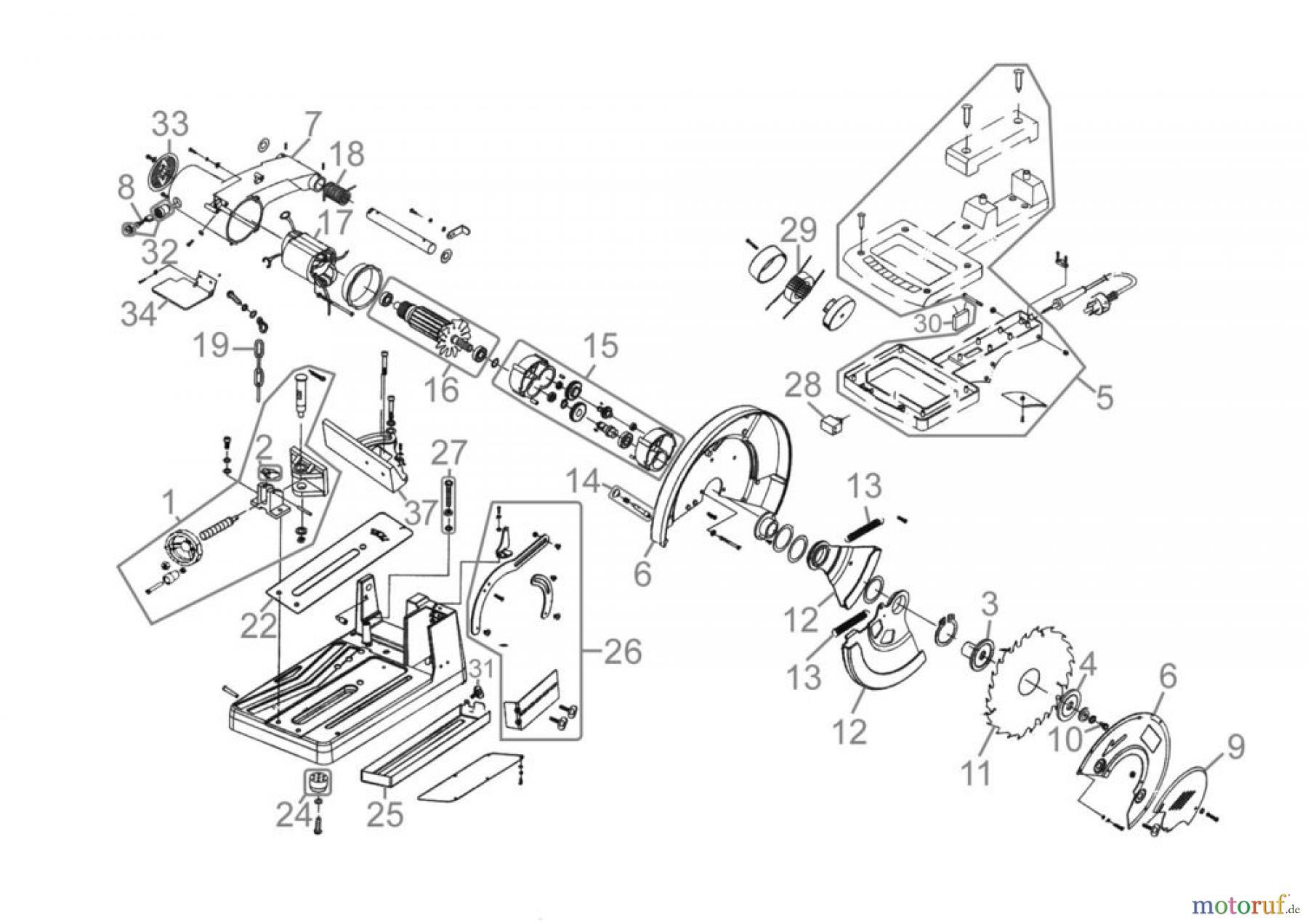  Güde Metallbearbeitung Metallsägen Metallkreissägen METALLKREISSÄGE GMK 350 T - 40532 FSL40532-03