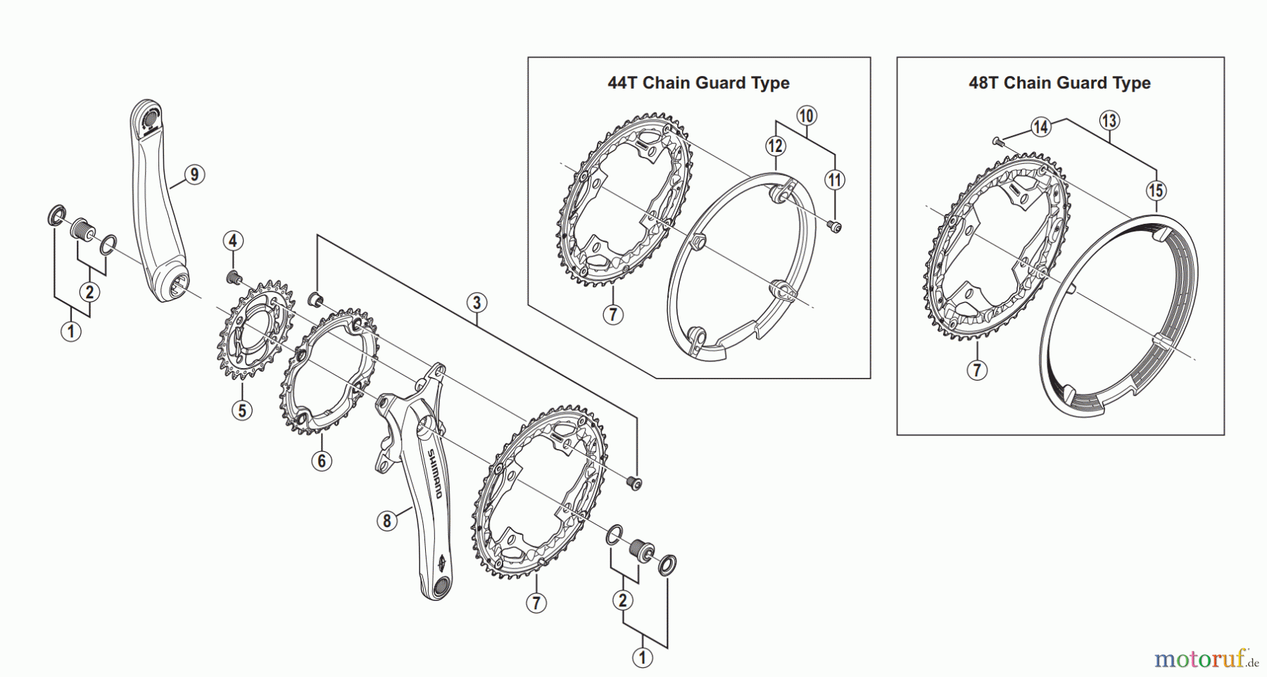  Shimano FC Front Chainwheel - Kurbelsatz, Vorderes Kettenblatt FC-T521 Front Chainwheel