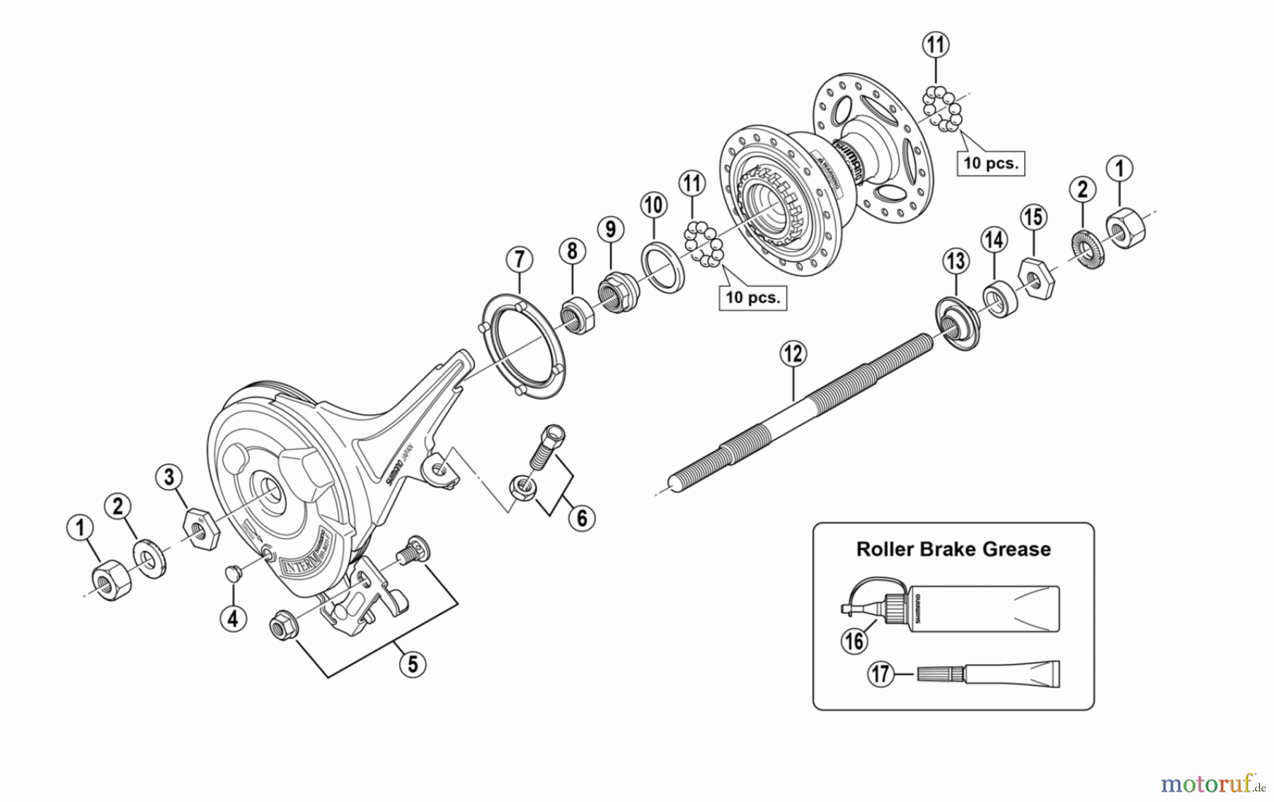  Shimano BR Brake - Bremse BR-IM31-F (-2224B) SHIMANO FRONT HUB w/Hi-Power Roller Brake