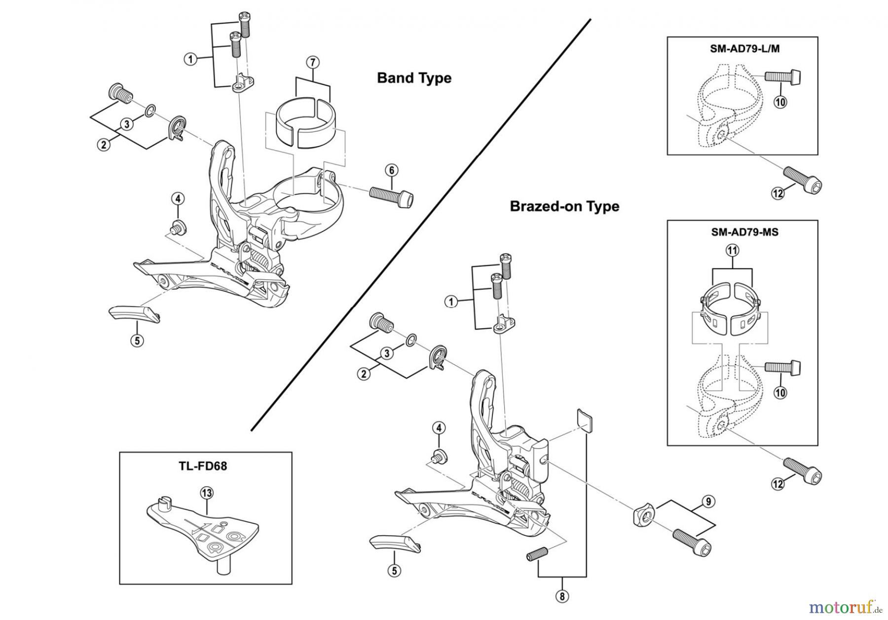  Shimano FD Front Derailleur - Umwerfer FD-9000 (-3326C)  DURA-ACE Front Derailleur