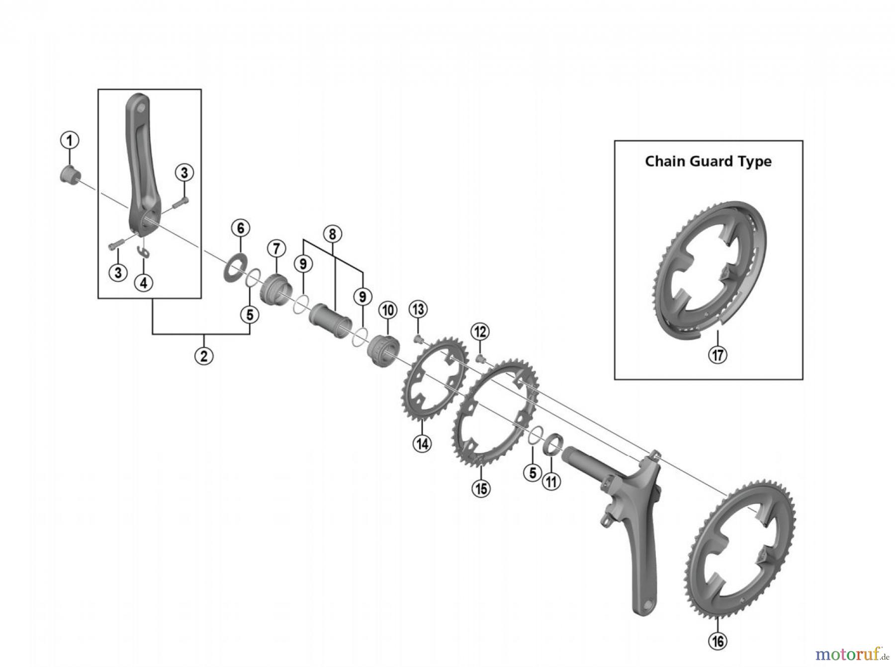  Shimano FC Front Chainwheel - Kurbelsatz, Vorderes Kettenblatt FC-R2030 CLARIS Crankset