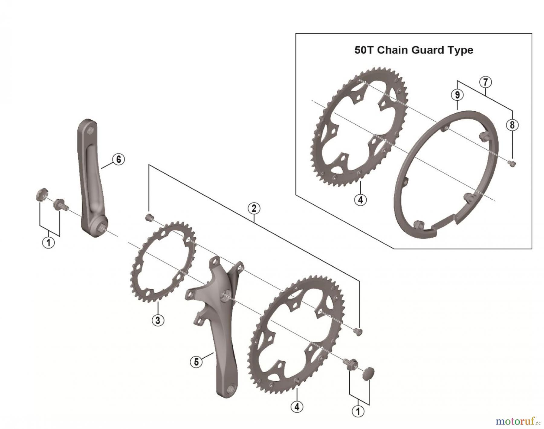  Shimano FC Front Chainwheel - Kurbelsatz, Vorderes Kettenblatt FC-RS200  Crankset