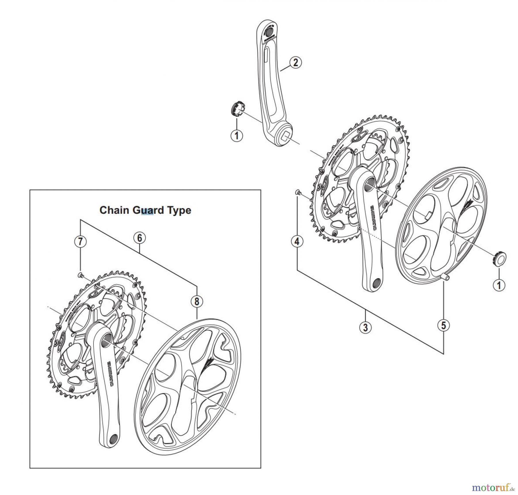  Shimano FC Front Chainwheel - Kurbelsatz, Vorderes Kettenblatt FC-A070 SHIMANO TOURNEY Front Chainwhee