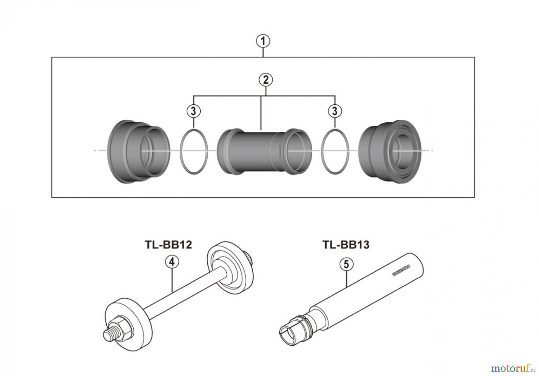  Shimano SM Smallparts - Kleinteile, RT, BT, BB, CD SM-BB72-41B  Bottom Bracket for Press-Fit