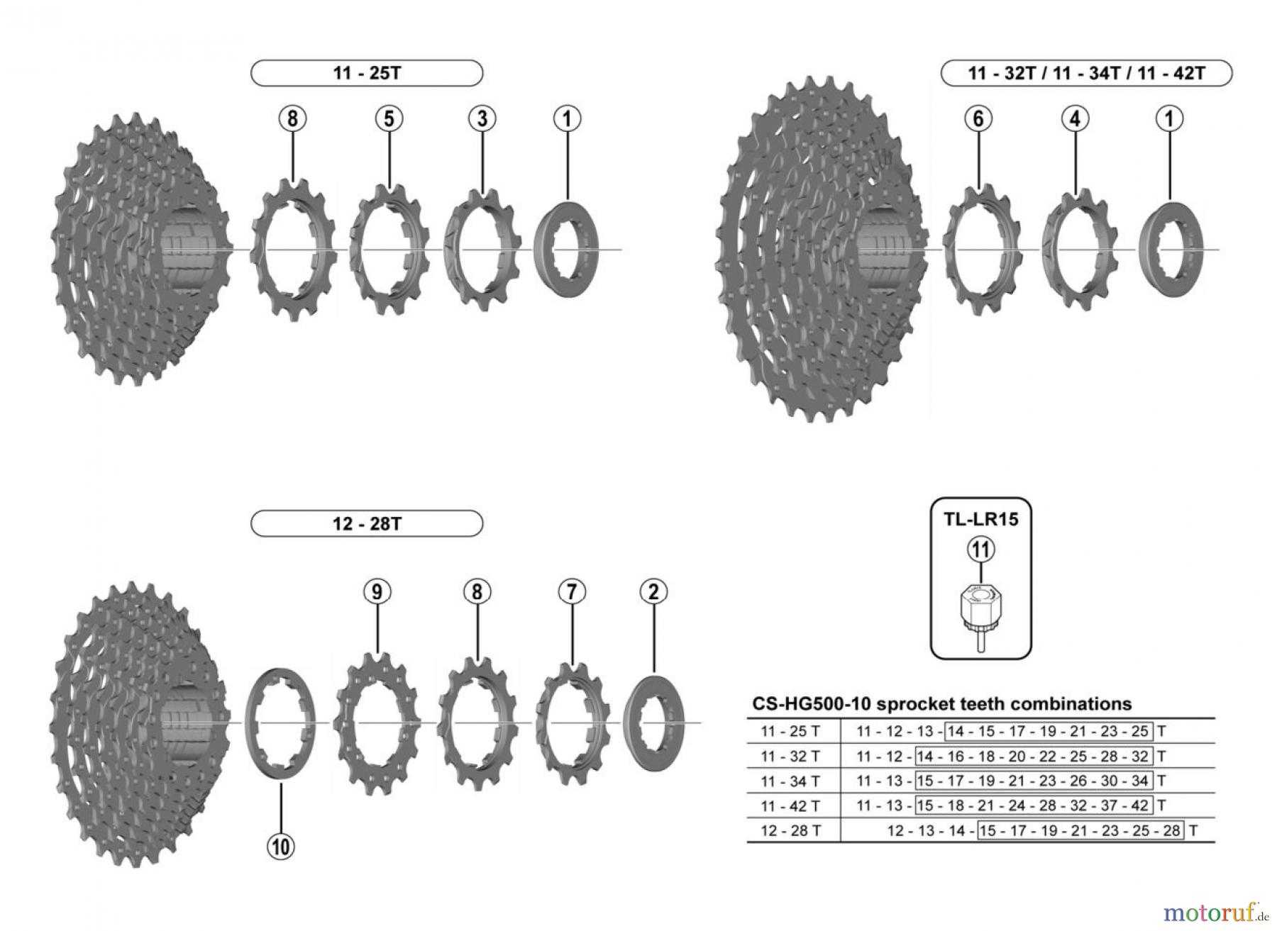  Shimano CS Cassette / Zahnkranz CS-HG500-10 10-speed Cassette Sprocket