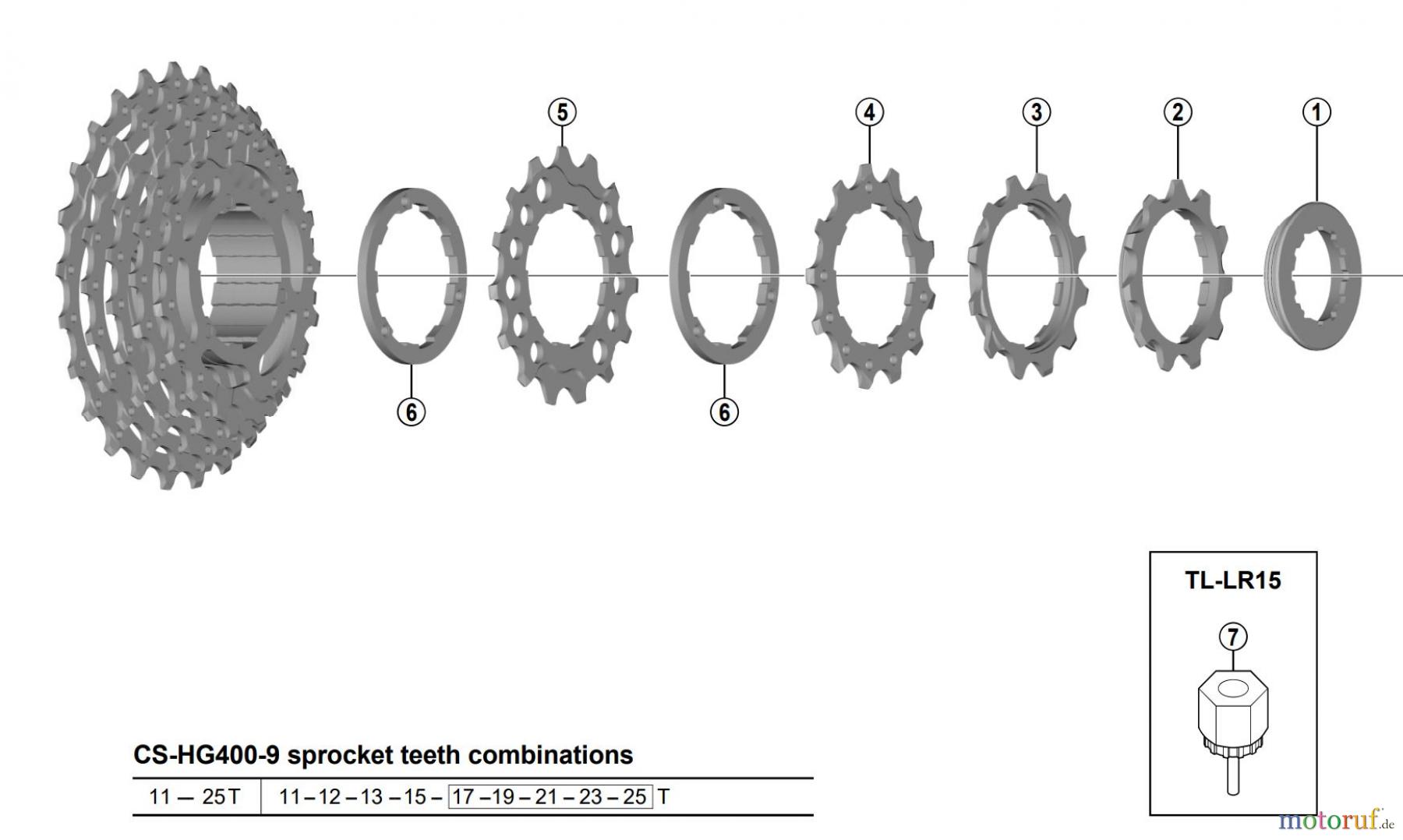  Shimano CS Cassette / Zahnkranz CS-HG400-9 (-3988)  Cassette Sprocket