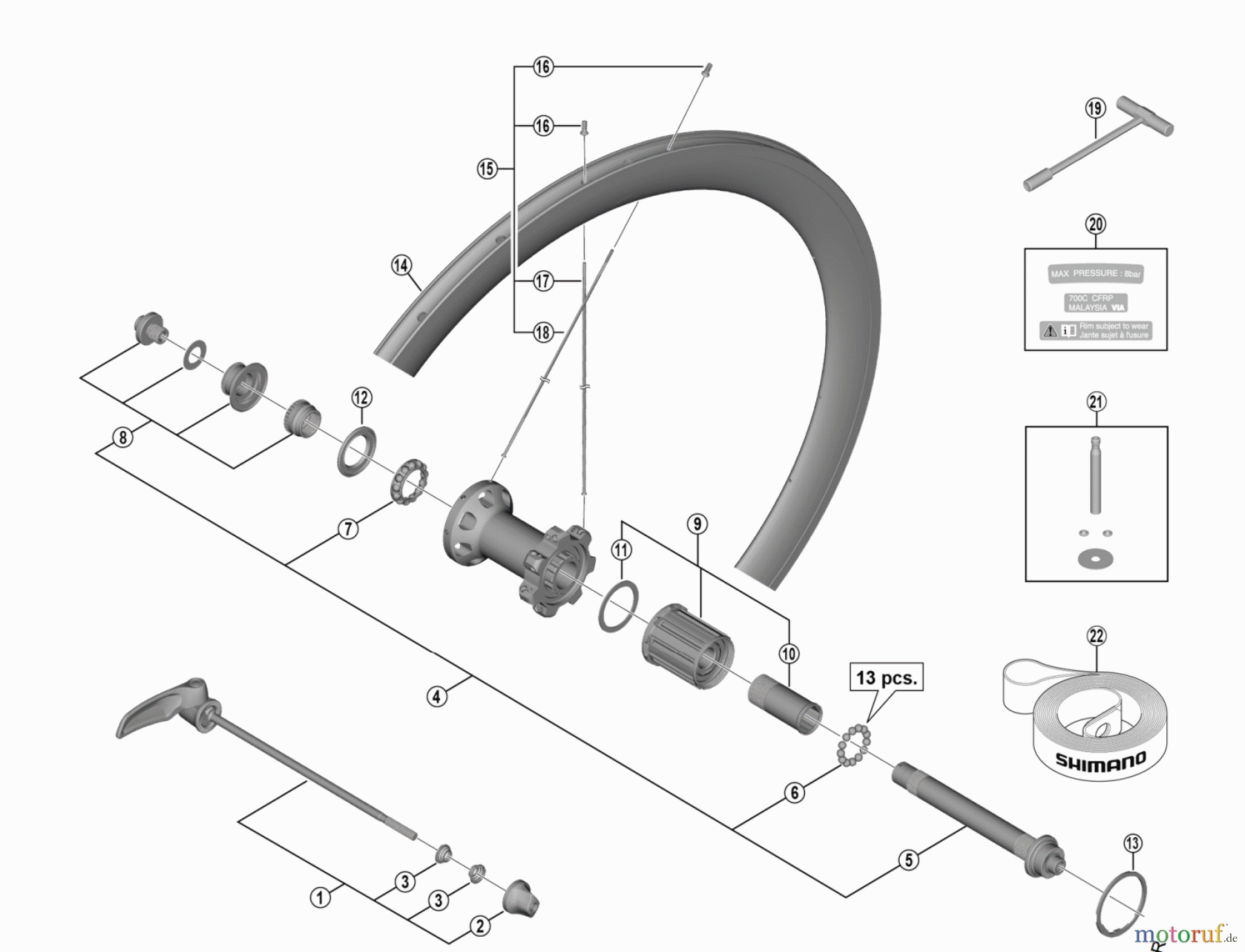  Shimano WH Wheels - Laufräder WH-R9100-C60-CL-R DURA-ACE Rear Wheel